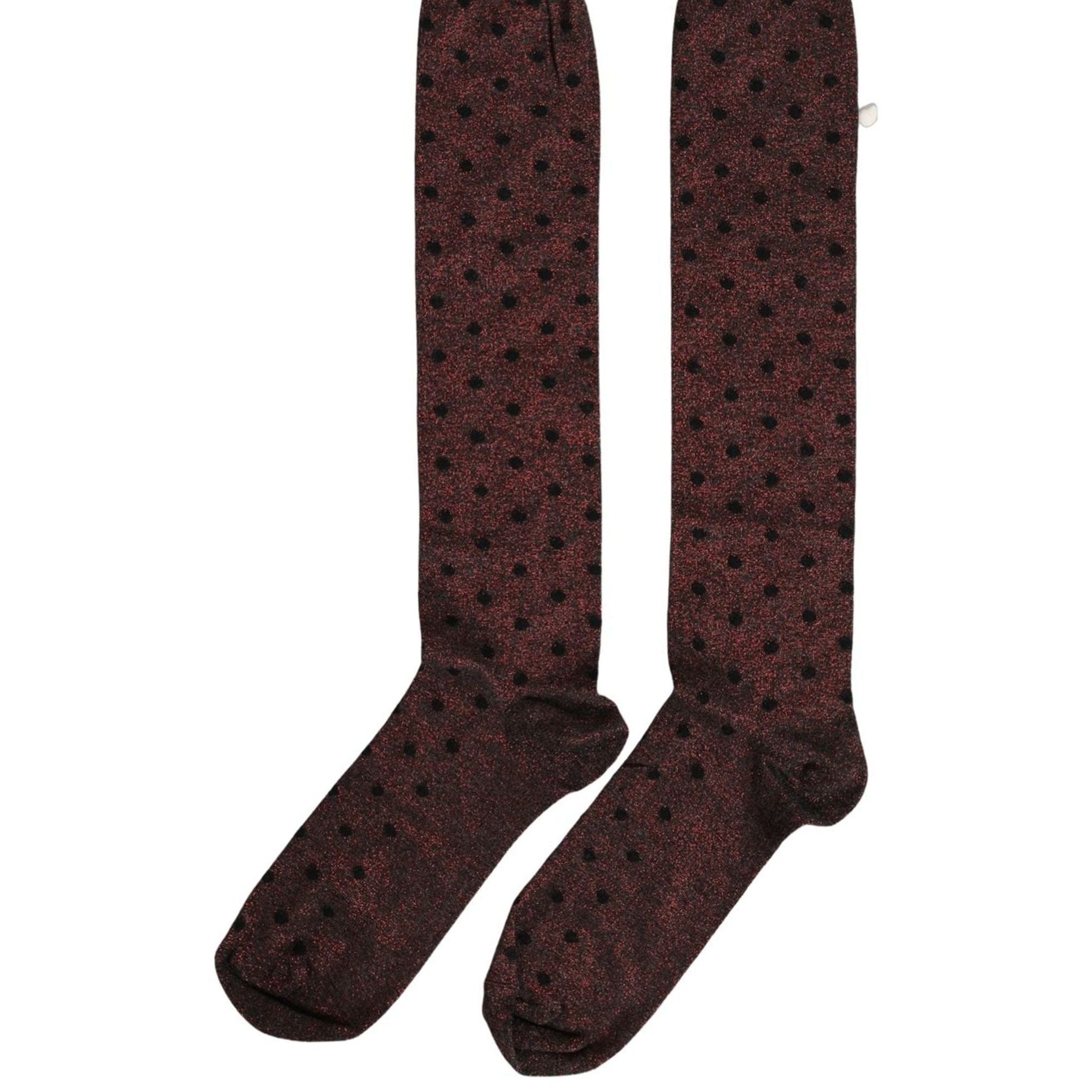 Dolce & Gabbana Brown Polka Dot Over The Calf Accessory Socks