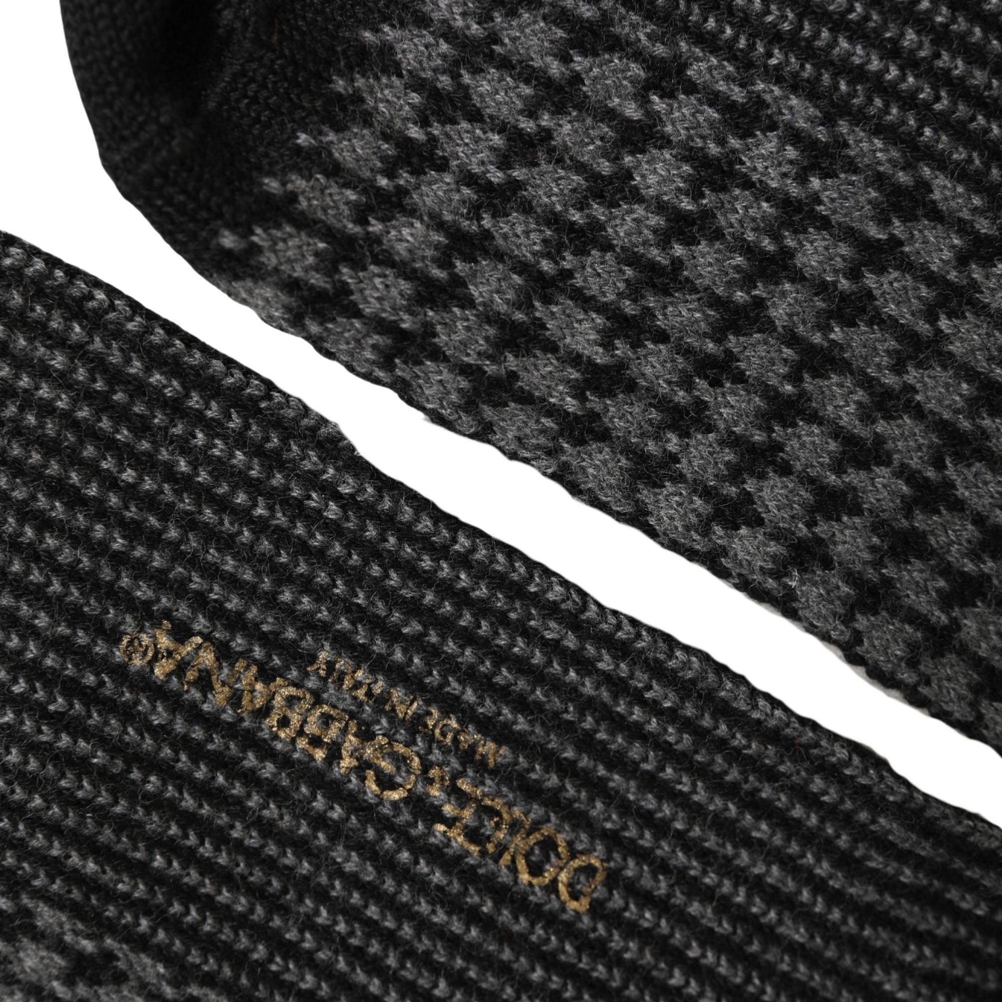 Dolce & Gabbana Black Wool Houndstooth Over Calf Accessory Socks