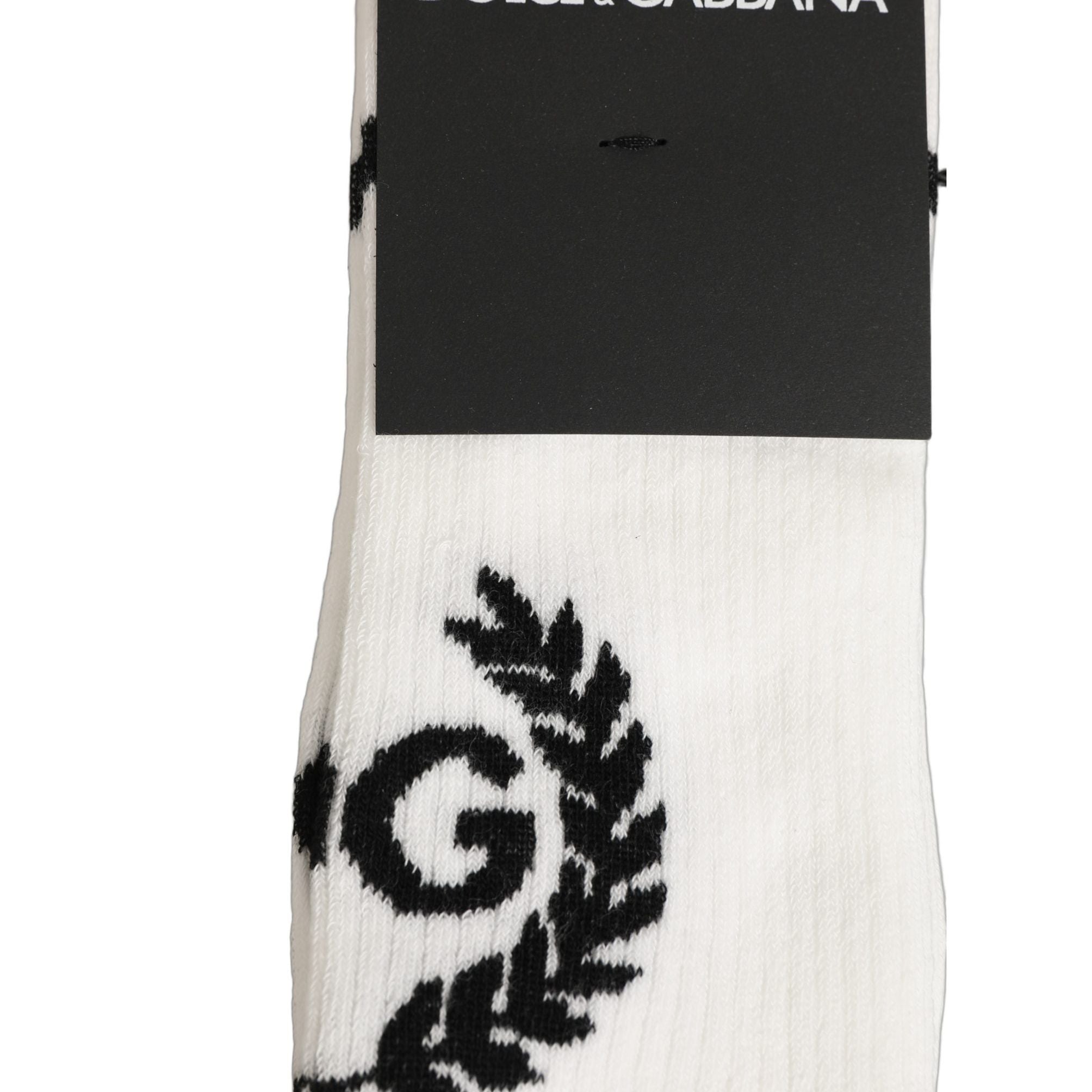 Dolce & Gabbana White Cotton DG Logo Mid Calf Accessory Socks