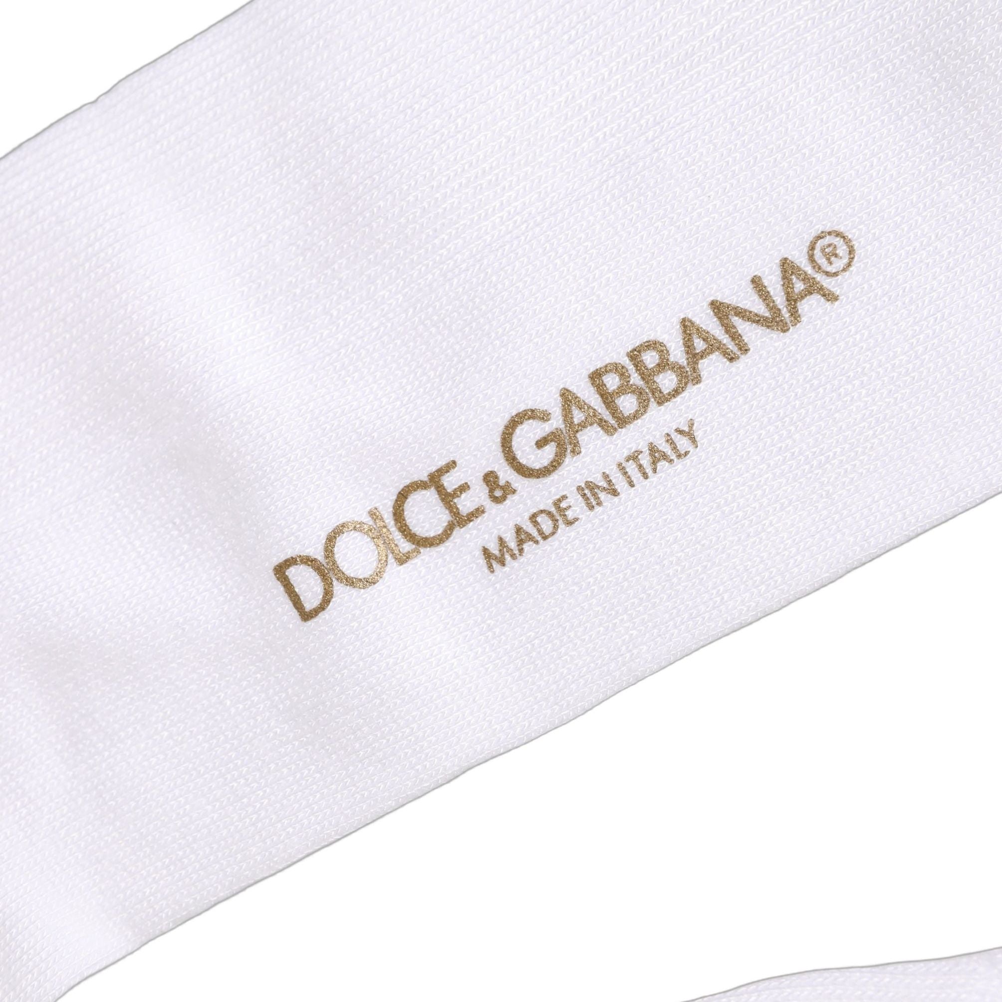 Dolce & Gabbana Men White Viscose Over The Calf Accessory Socks