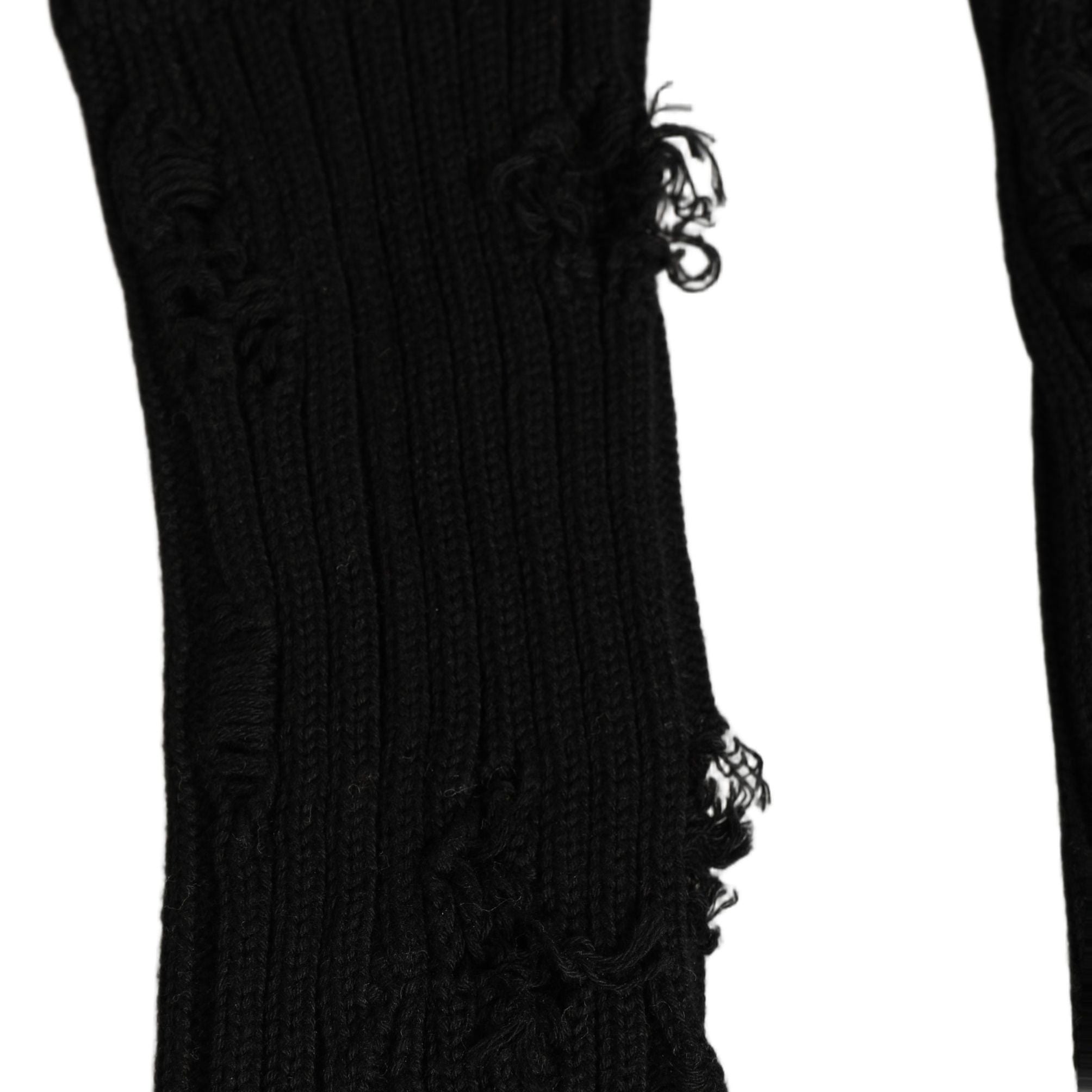 Dolce & Gabbana Black Cotton Distressed Mid Calf Accessory Socks