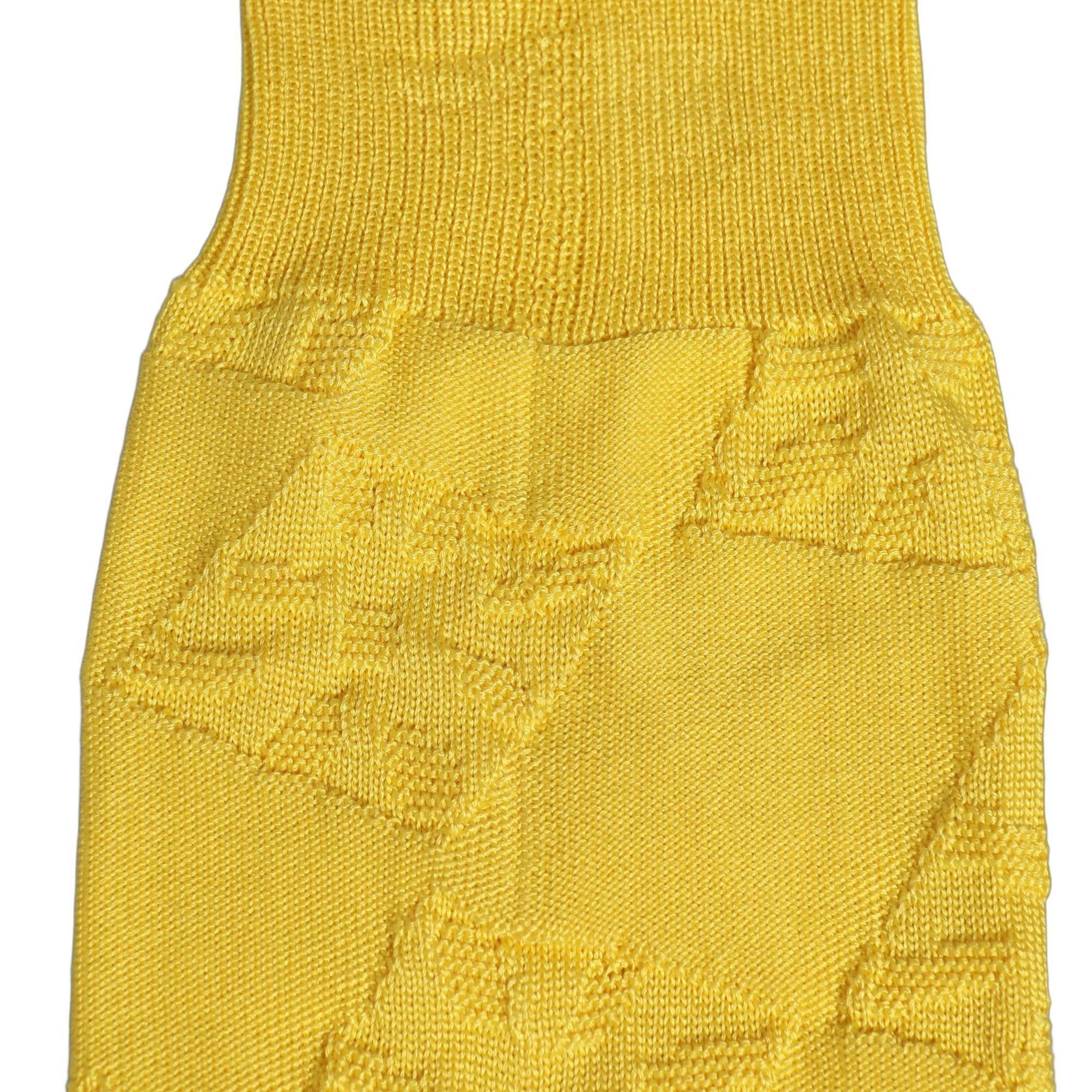 Dolce & Gabbana Men Yellow 100% Silk Mid Calf Accessory Socks