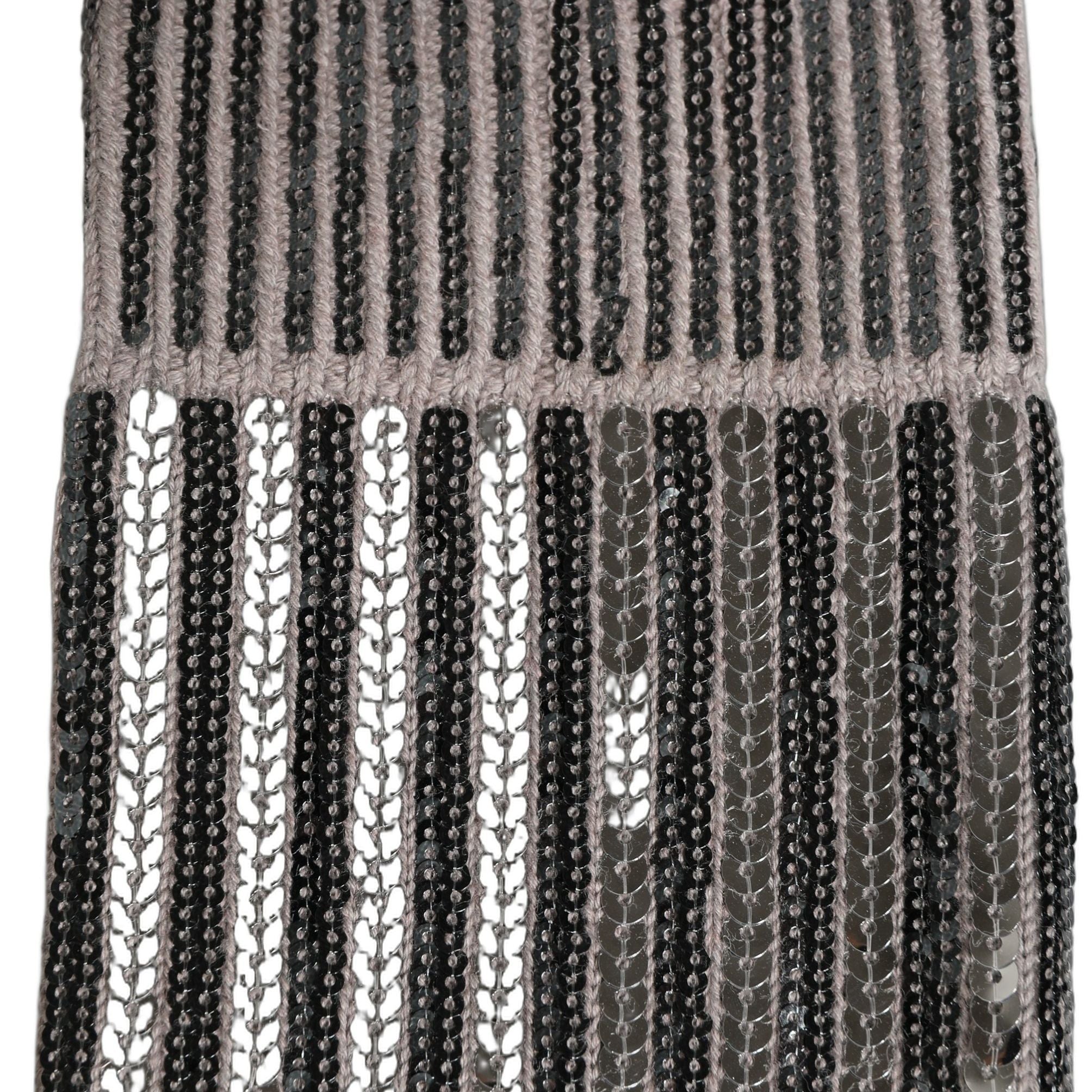 Dolce & Gabbana Gray Sequin Cotton Knit Mid Calf Accessory Socks