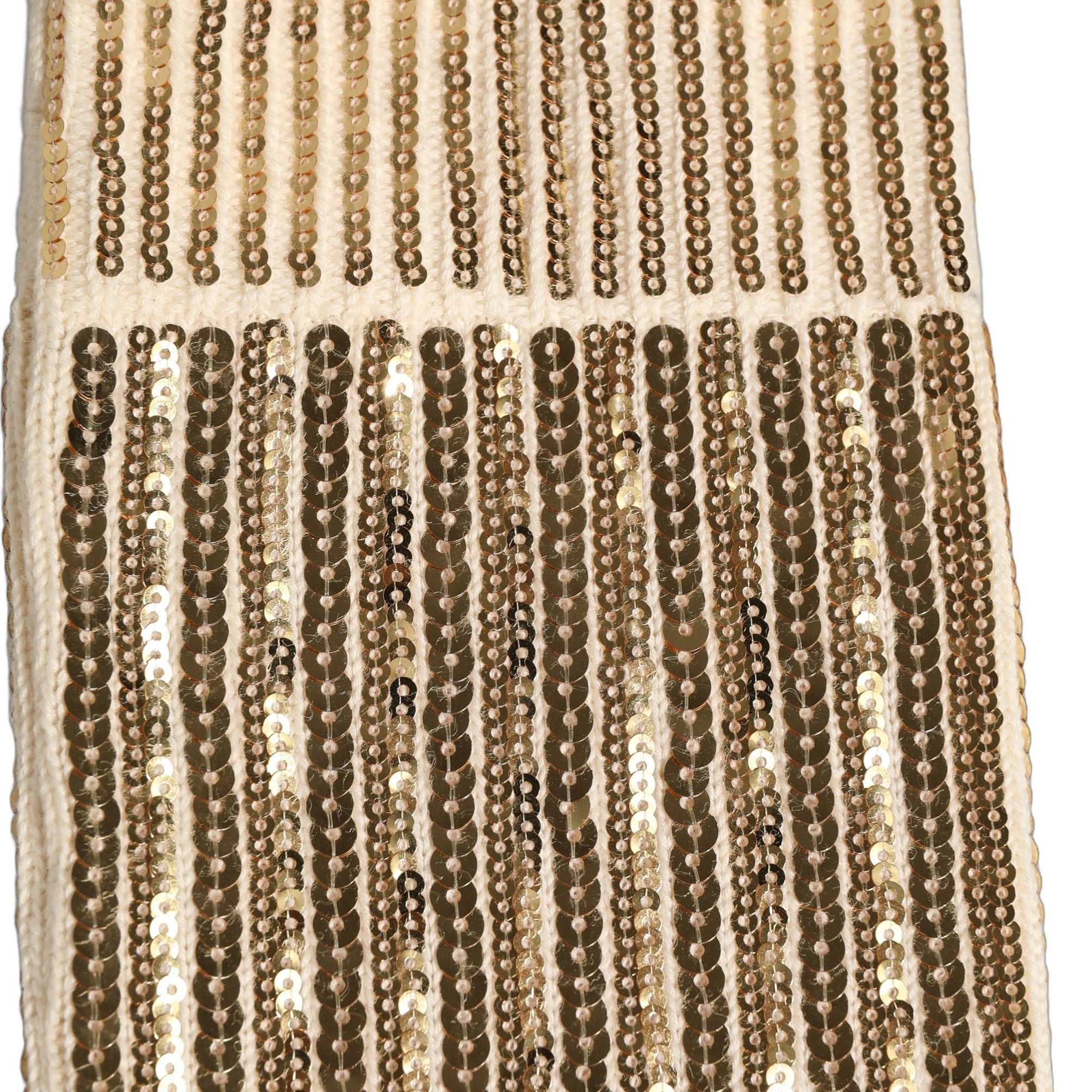 Dolce & Gabbana Off White Sequin Cotton Mid Calf Accessory Socks