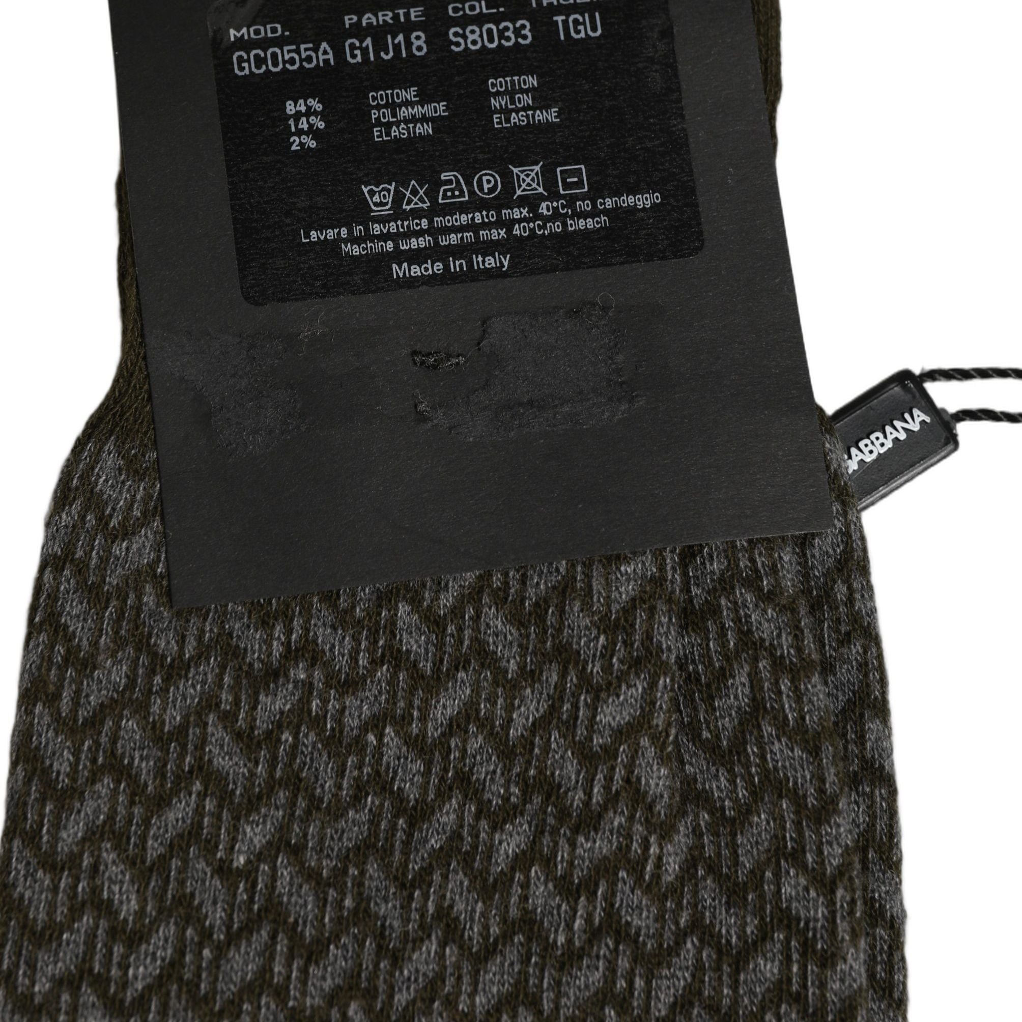 Dolce & Gabbana Dark Gray Cotton Knit Knee High Accessory Socks