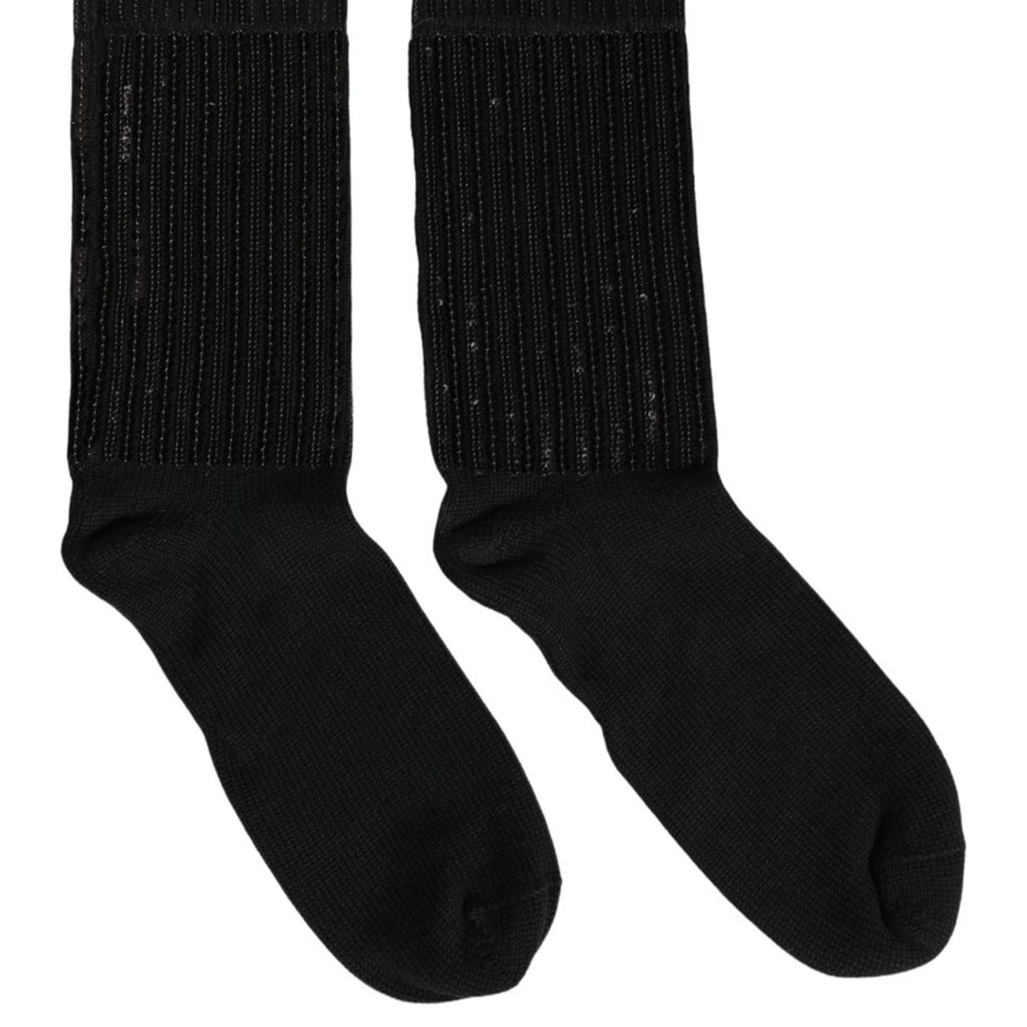 Dolce & Gabbana Black Sequin Cotton Knit Mid Calf Accessory Socks