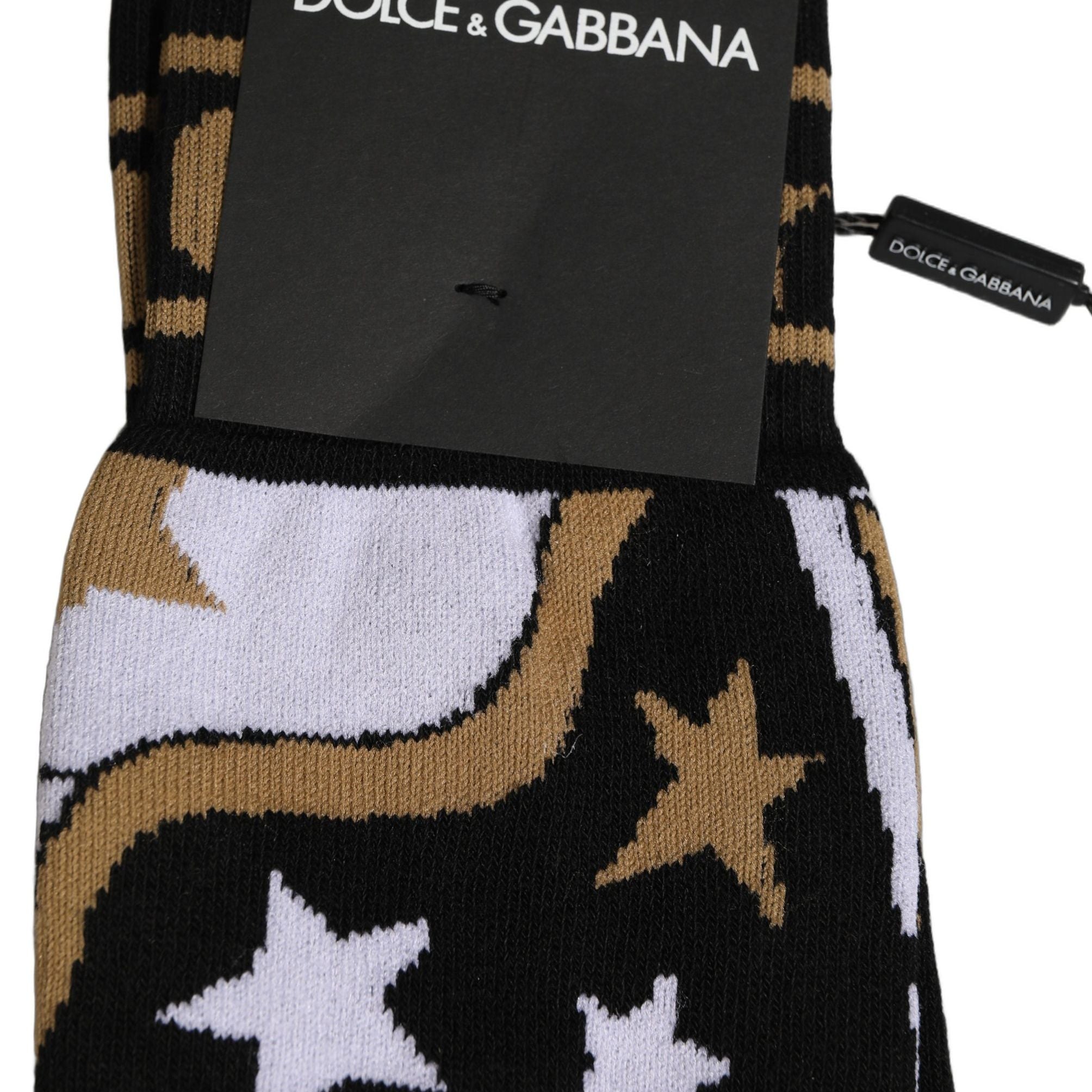 Dolce & Gabbana White Polka Dot Over The Calf Accessory Socks