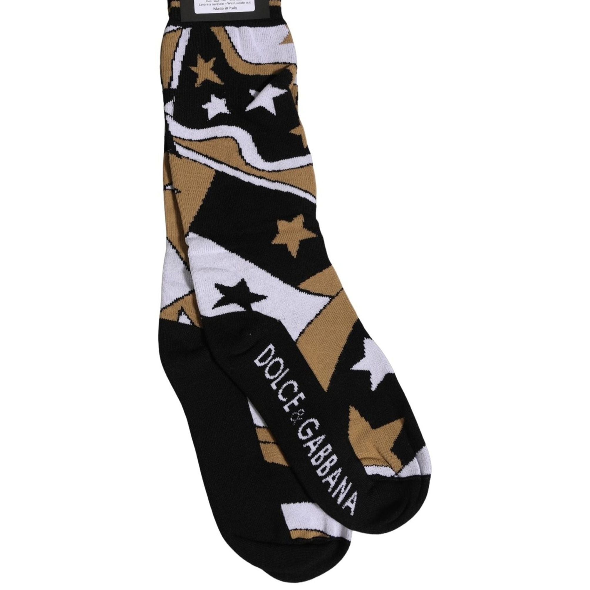 Dolce & Gabbana White Polka Dot Over The Calf Accessory Socks