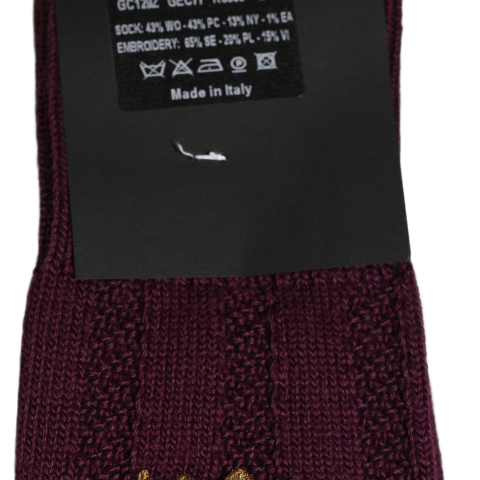 Dolce & Gabbana Burgundy Wool Crest Logo Knee High Accessory Socks