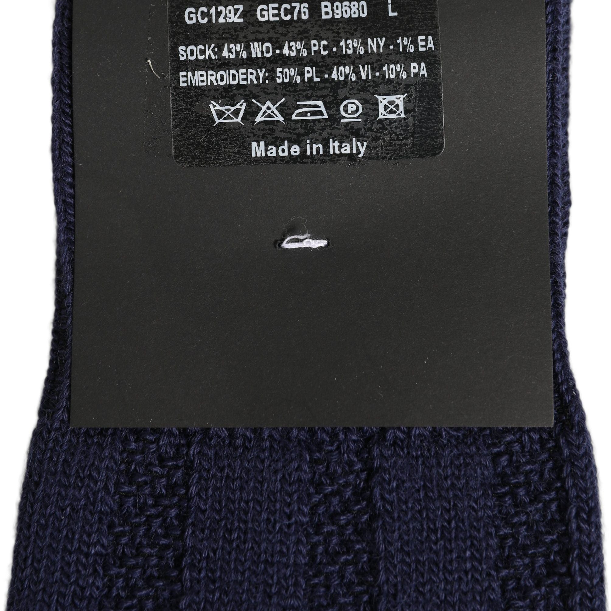 Dolce & Gabbana Navy Blue Wool Crest Logo Knee High Accessory Socks