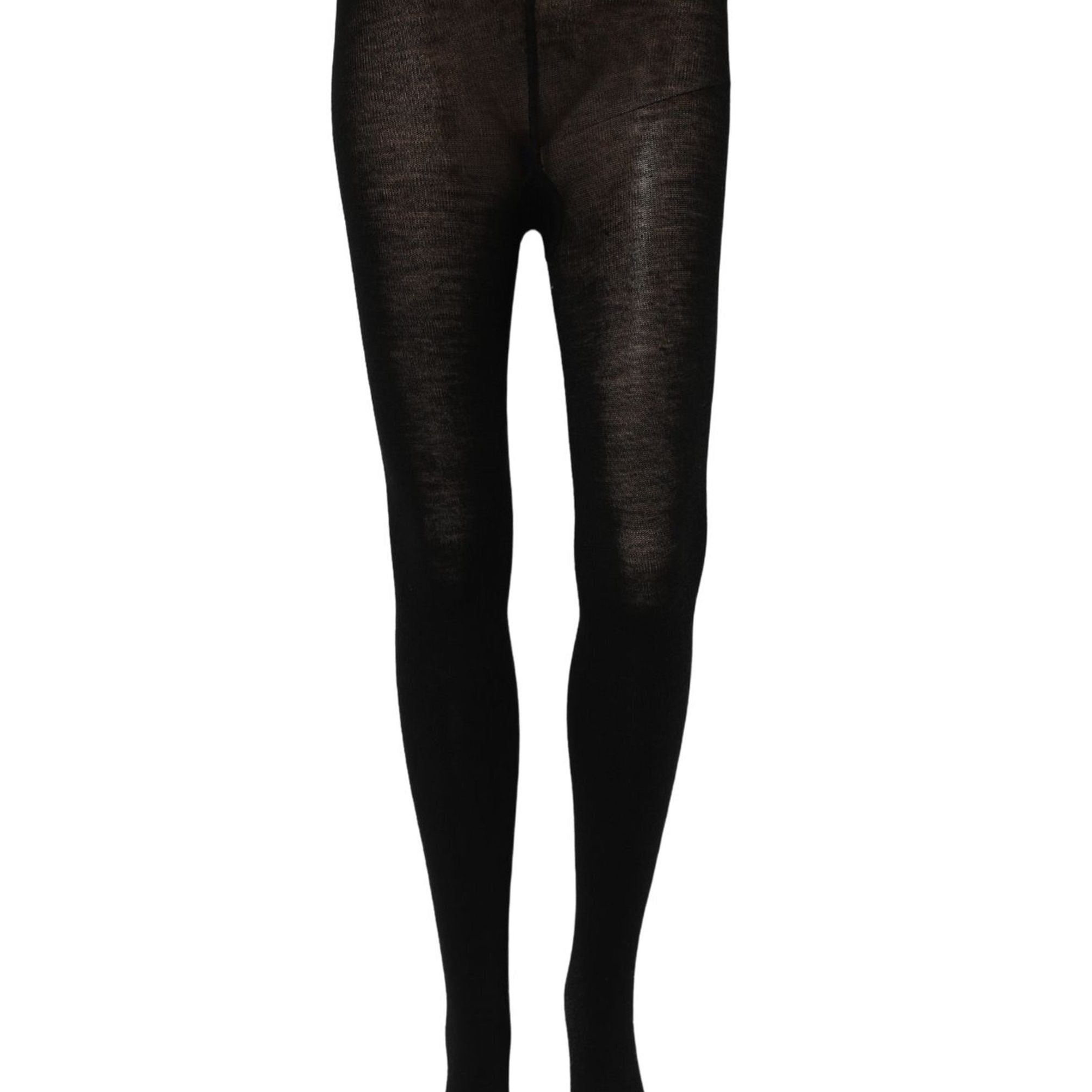 Dolce & Gabbana Black Wool Stretch Tights Stocking Accessory Socks