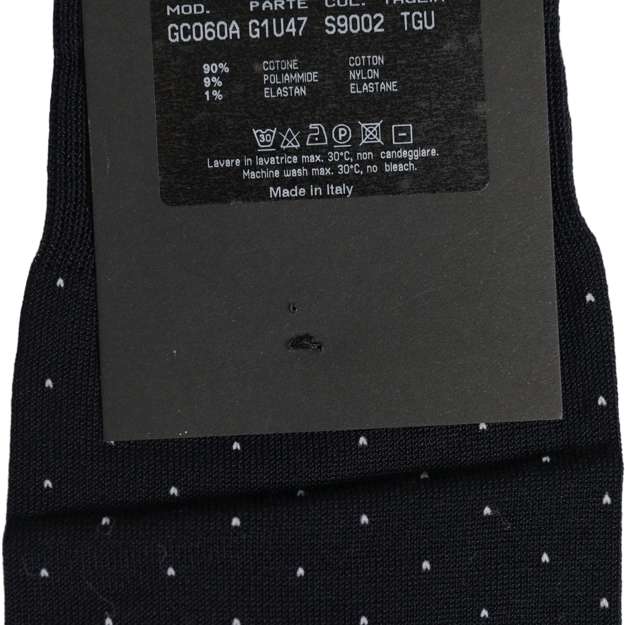 Dolce & Gabbana Men Black Cotton Polka Dot Over The Calf Socks