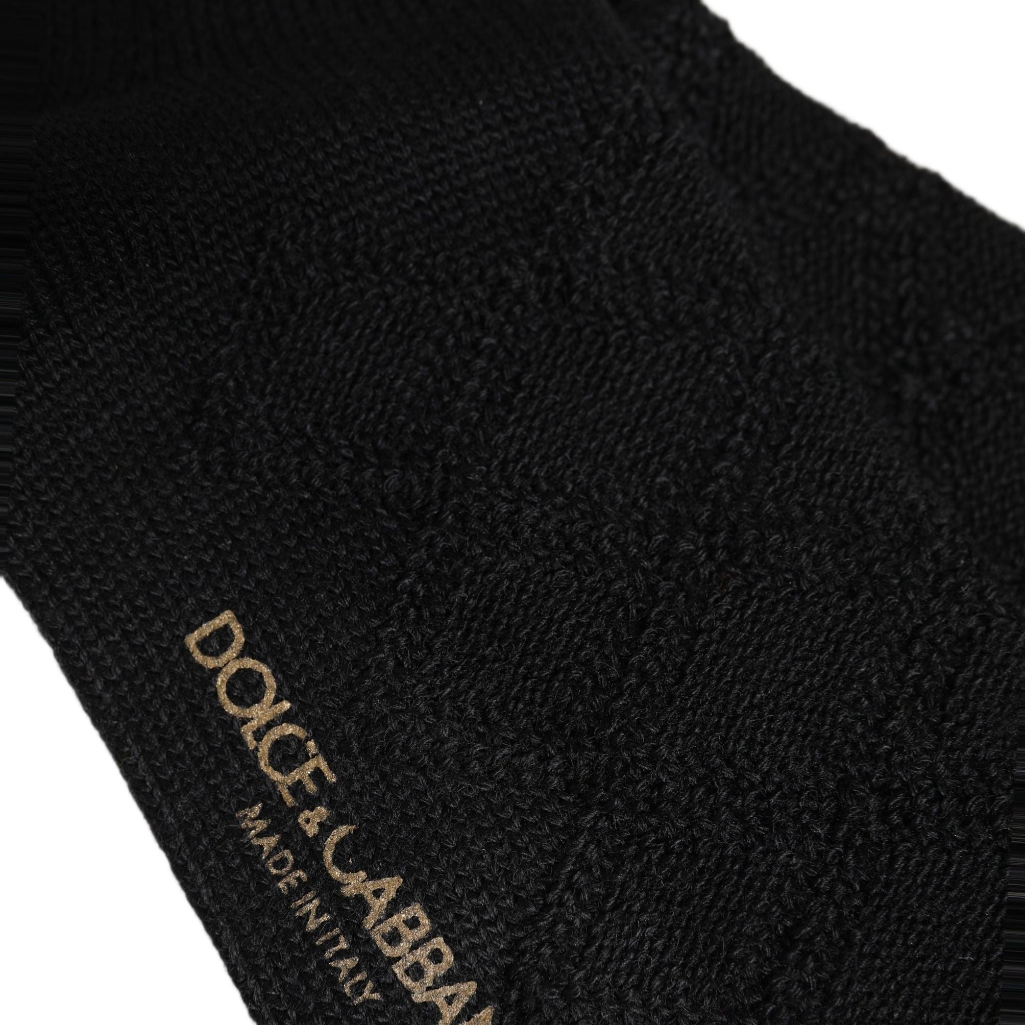 Dolce & Gabbana Black Wool Floral Over The Calf Accessory Socks
