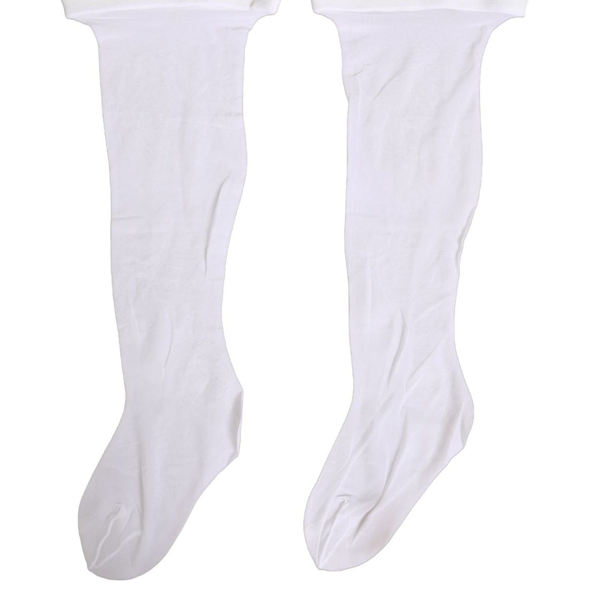 Dolce & Gabbana .White Nylon Logo Calf Long Women Accessory Socks