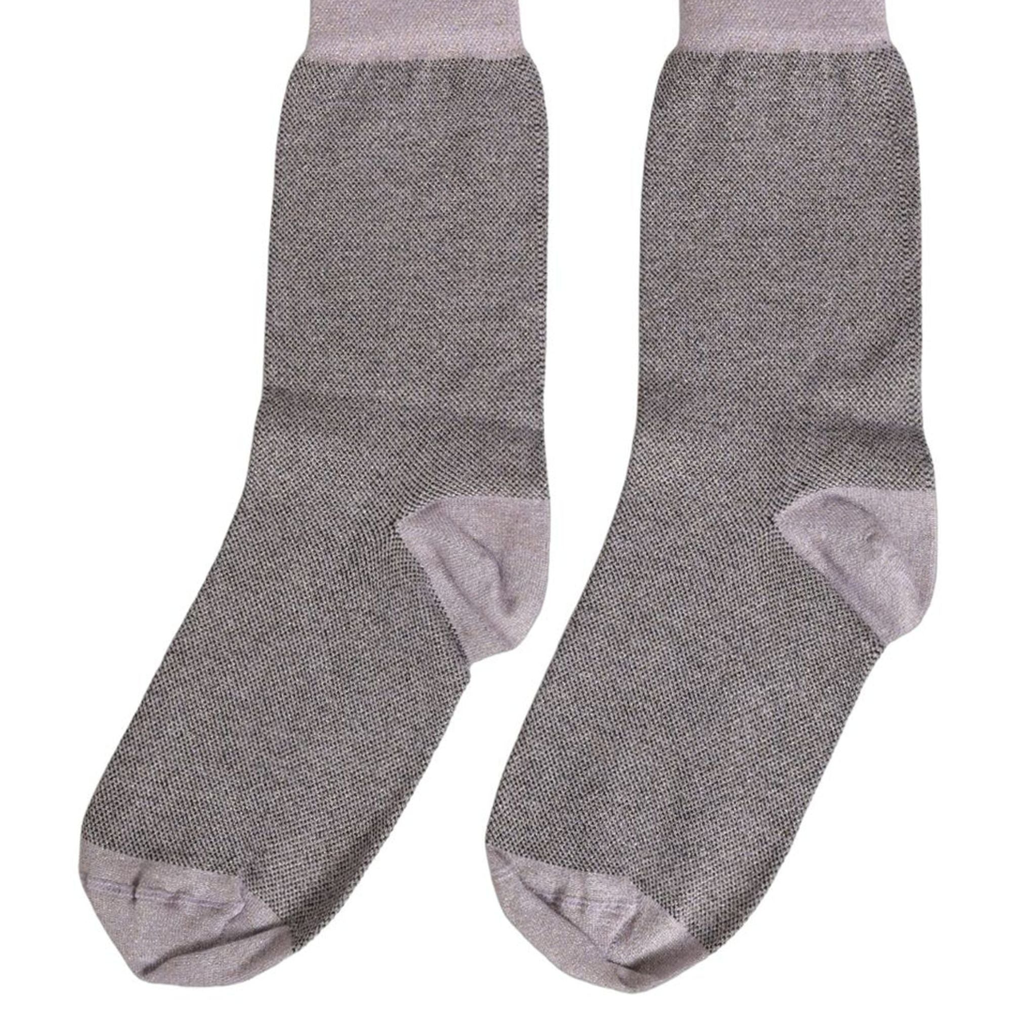 Dolce & Gabbana Charcoal Grey Logo Mid Calf Women Accessory Socks
