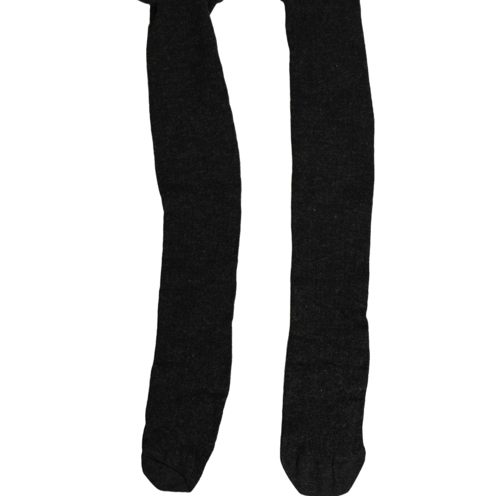 Dolce & Gabbana Black Wool Logo Calf Long Women Accessory Socks