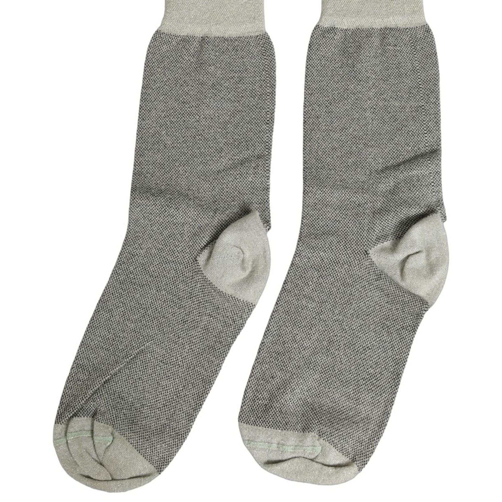 Dolce & Gabbana Charcoal Grey Logo Mid Calf Women Accessory Socks