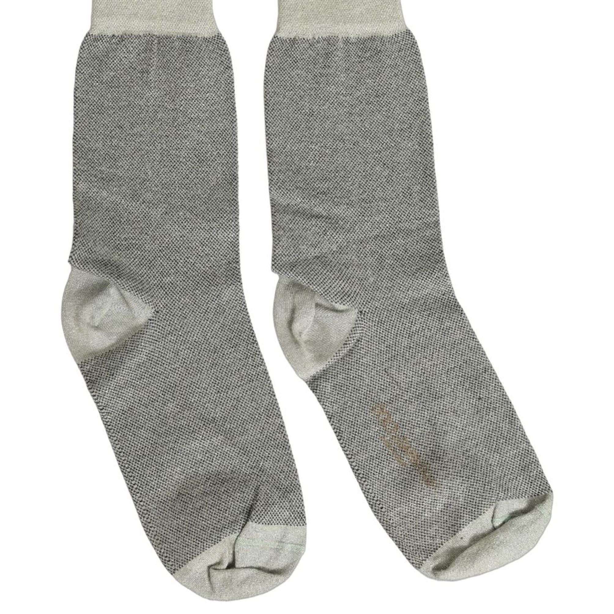Dolce & Gabbana Charcoal Grey Logo Mid Calf Women Accessory Socks