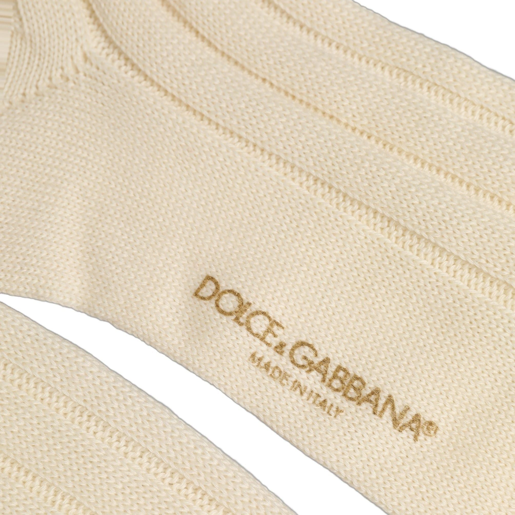Dolce & Gabbana Beige Wool Stretch Knee High Accessory Socks