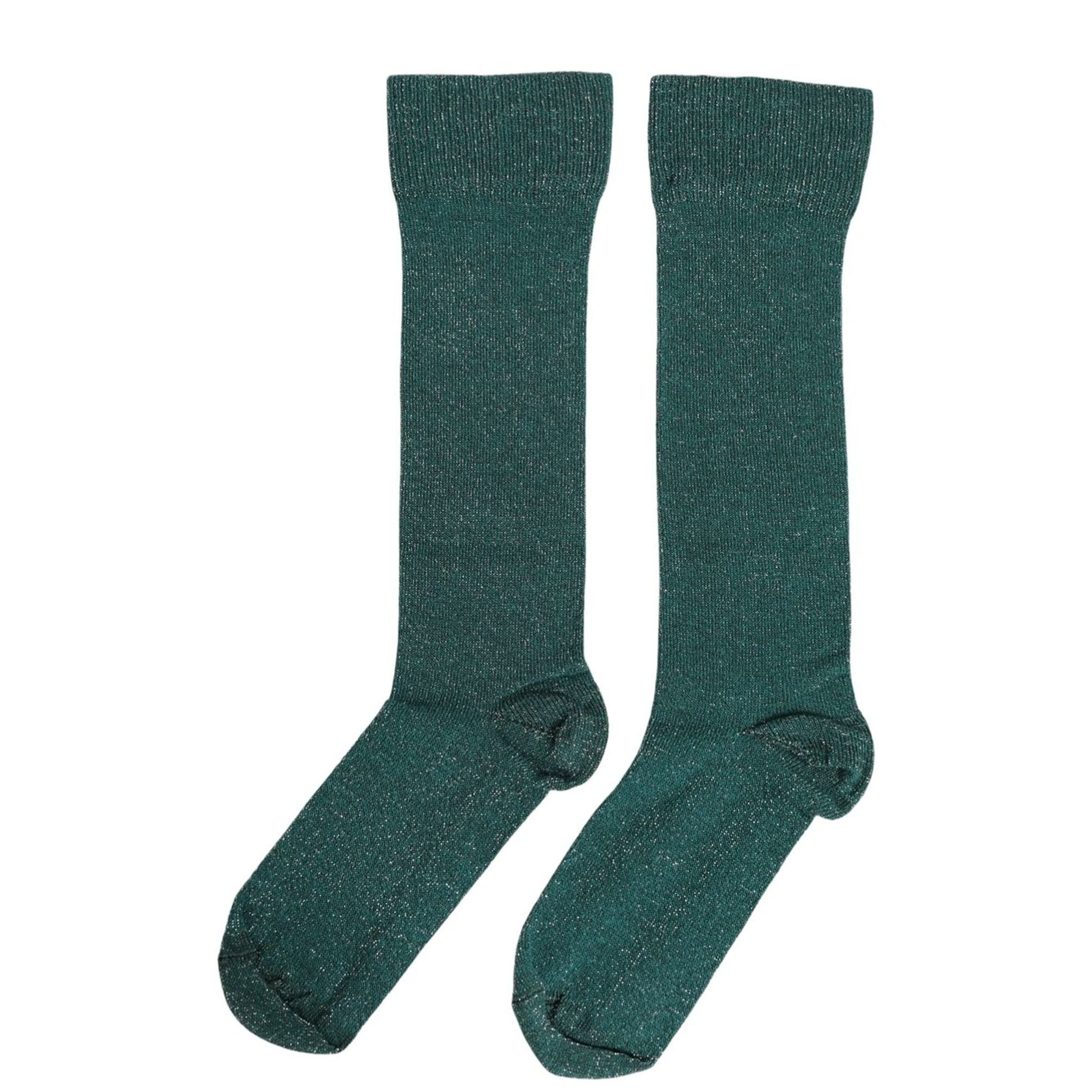 Dolce & Gabbana Dark Green Viscose Logo Mid Calf Accessory Socks