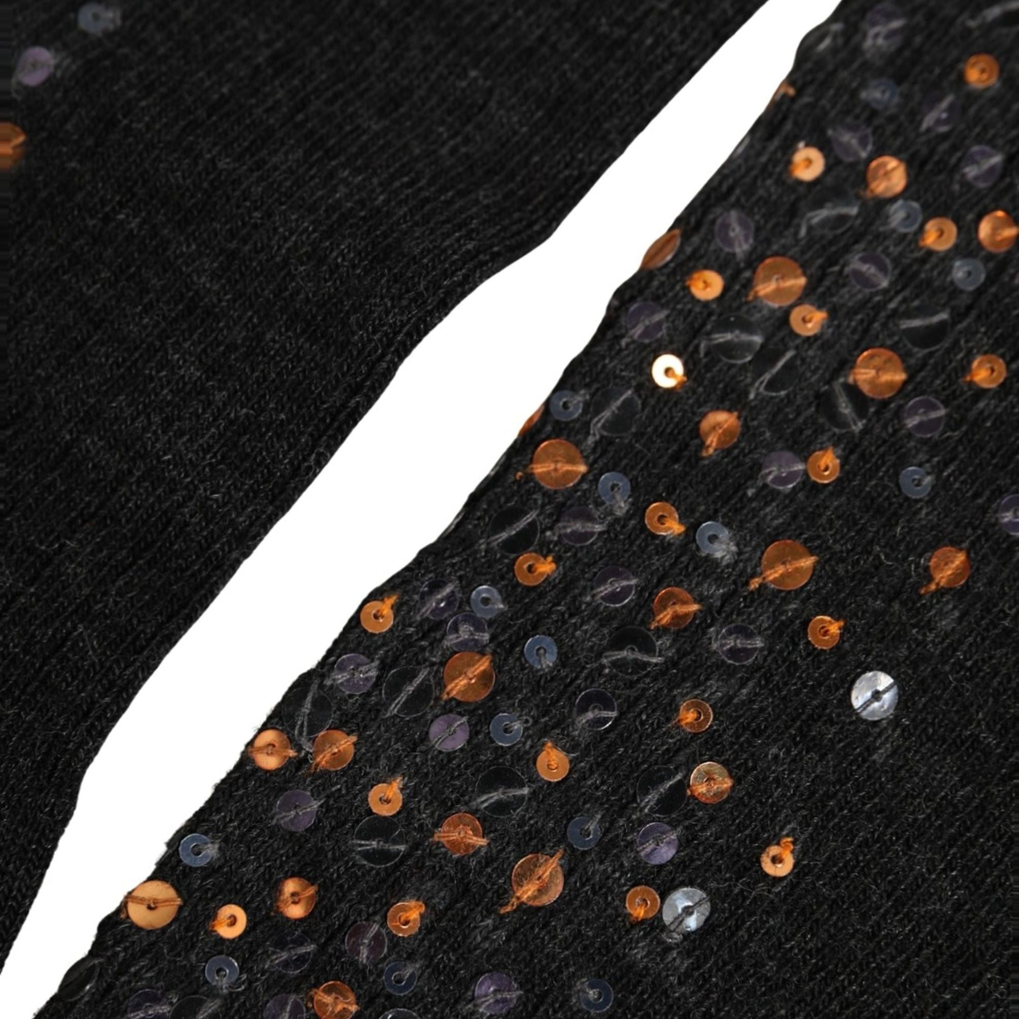 Dolce & Gabbana Dark Gray Sequined Wool Knee High Accessory Socks