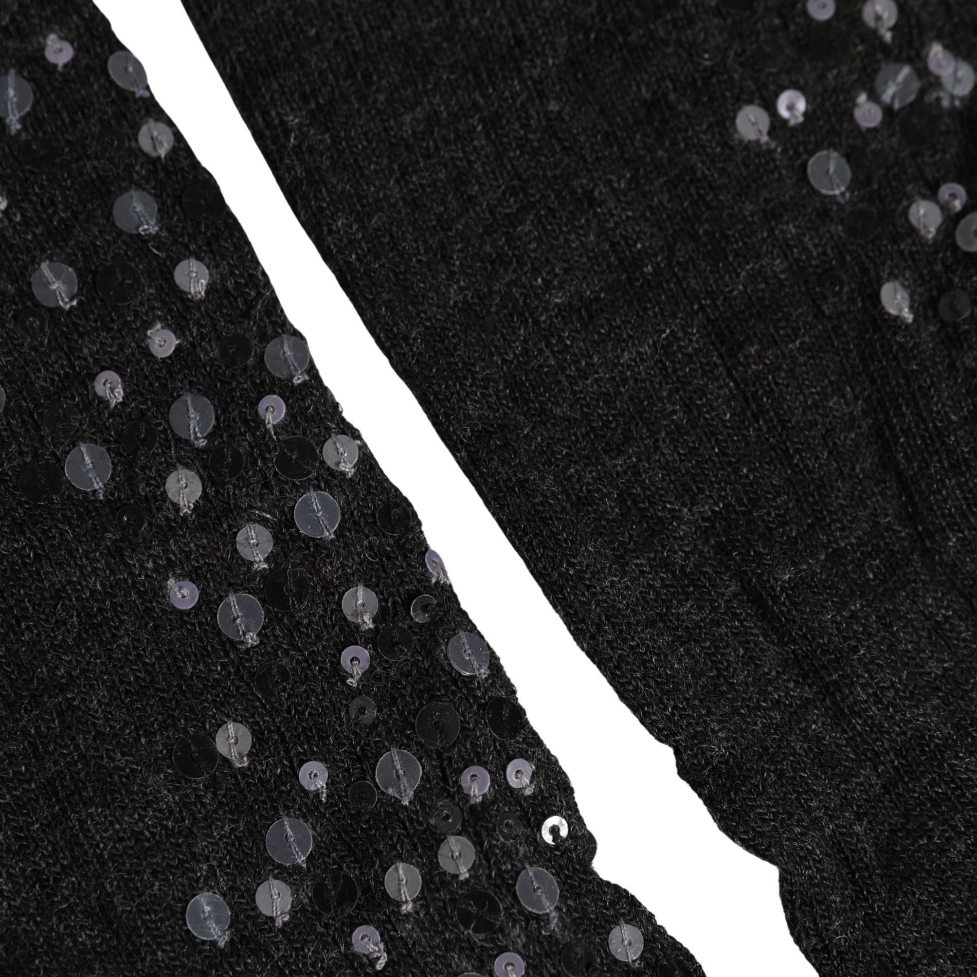 Dolce & Gabbana Dark Gray Sequined Wool Knee High Accessory Socks