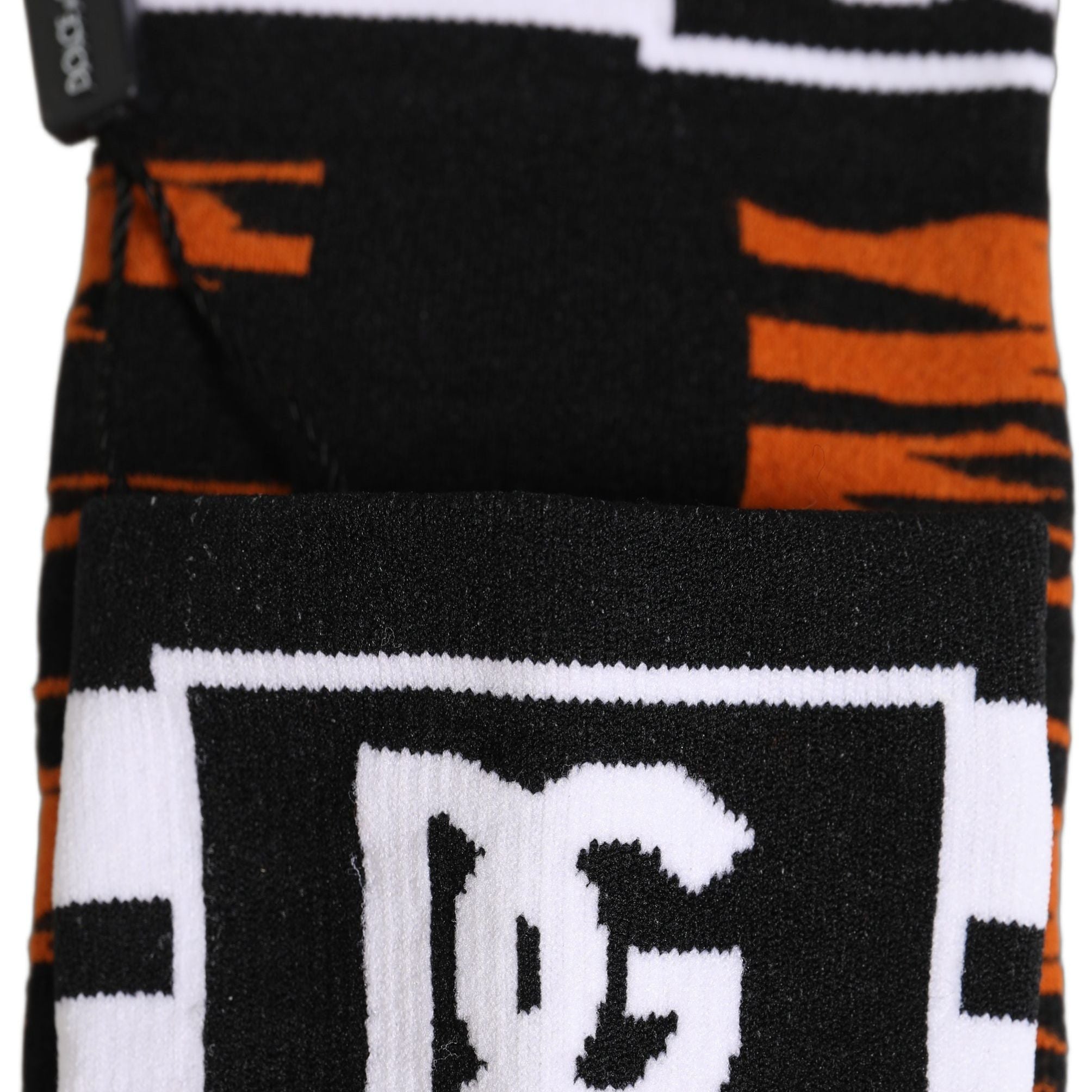 Dolce & Gabbana Orange Black Tiger Stripe Knee High Accessory Socks