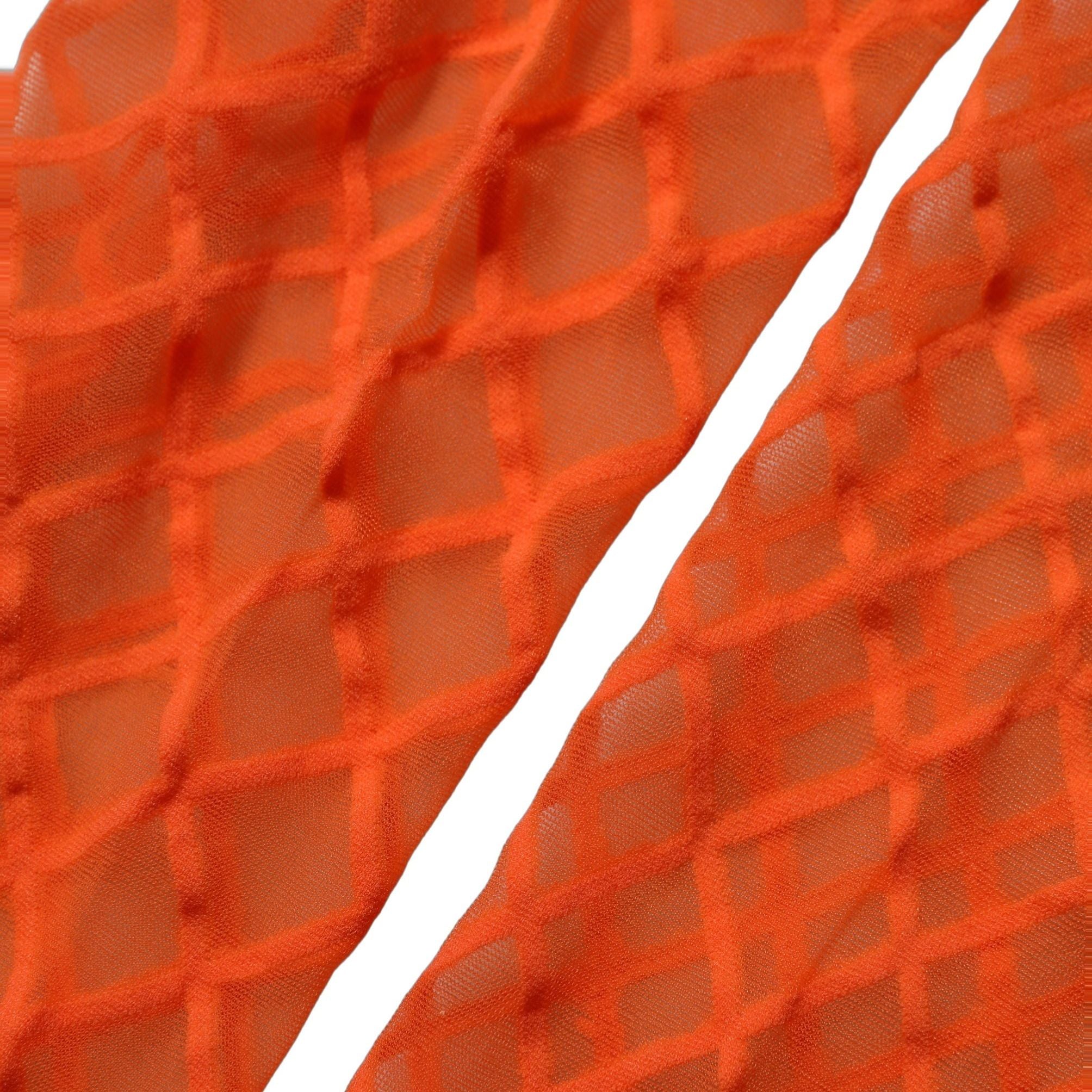 Dolce & Gabbana Orange Nylon Fishnet Pantyhose Stockings Socks