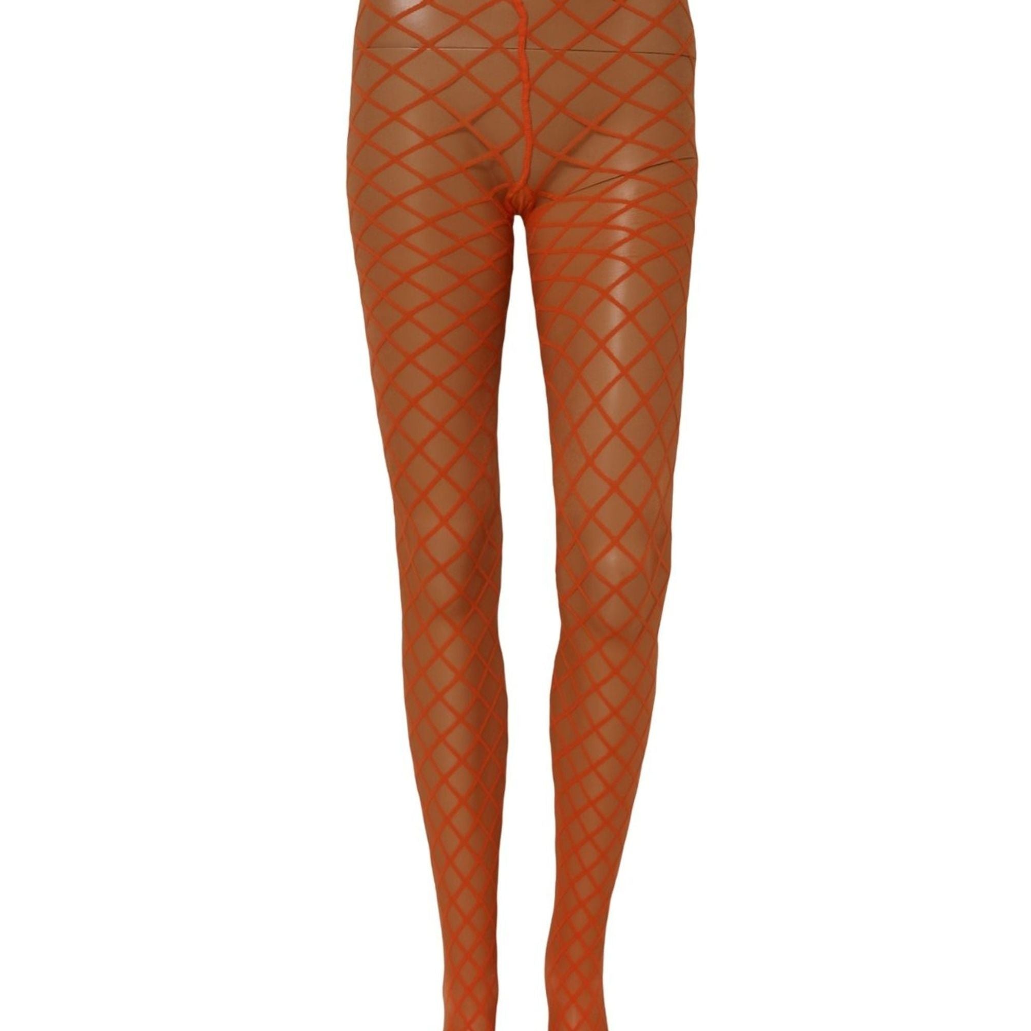 Dolce & Gabbana Orange Nylon Fishnet Pantyhose Stockings Socks