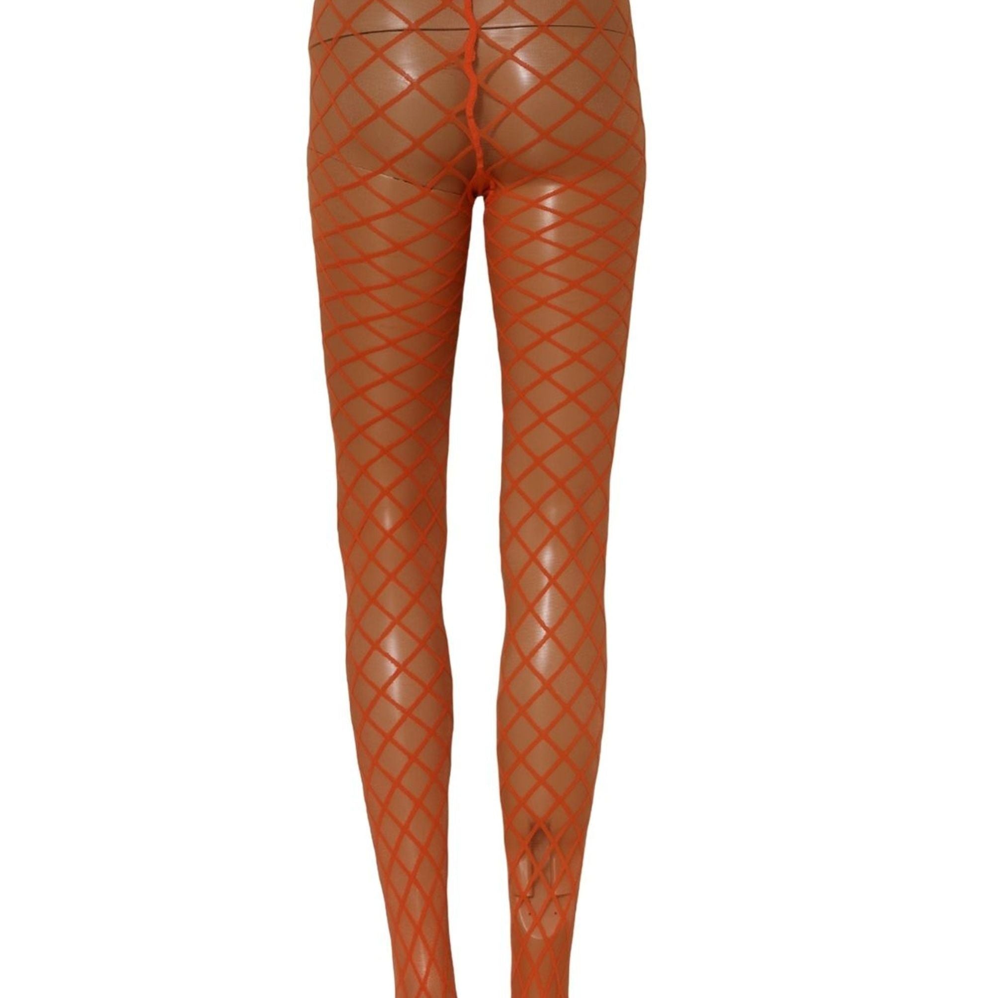 Dolce & Gabbana Orange Nylon Fishnet Pantyhose Stockings Socks