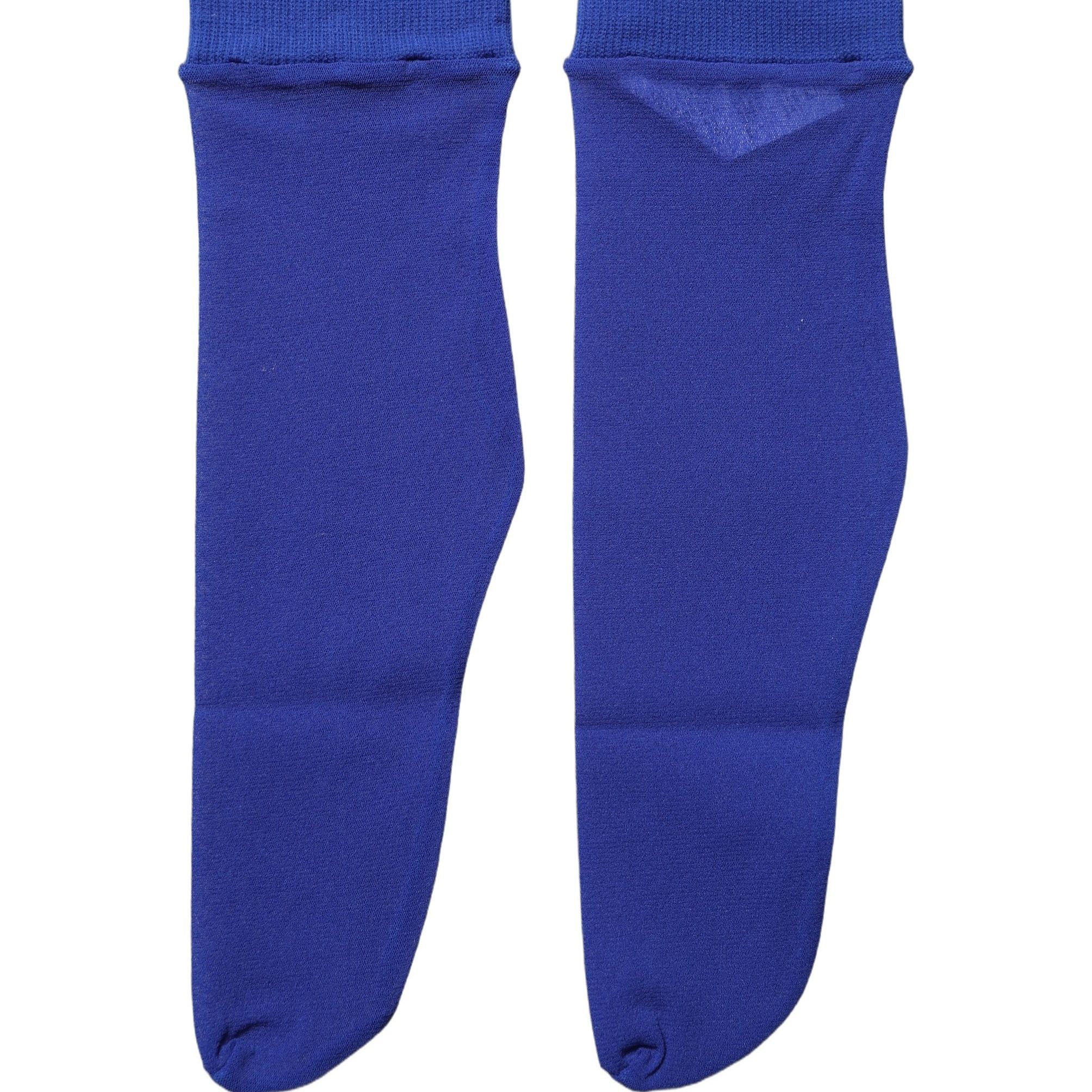 Dolce & Gabbana Royal Blue Mid Calf Sheer Nylon Accessory Socks