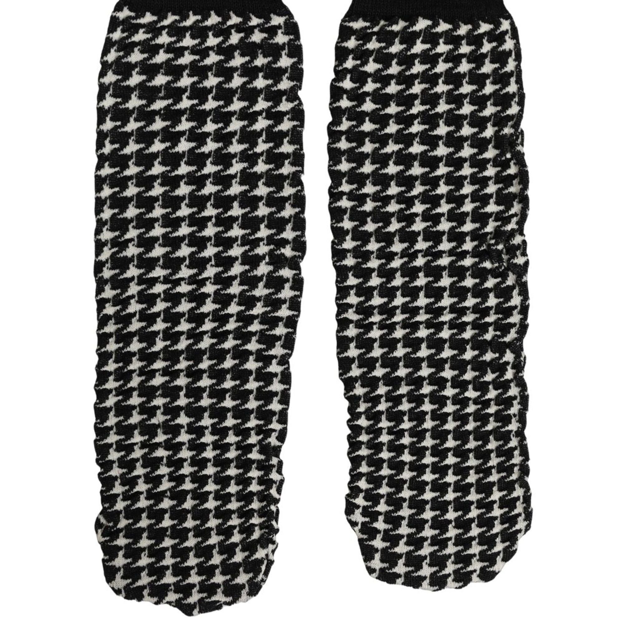 Dolce & Gabbana Black White Houndstooth Ankle Length Socks