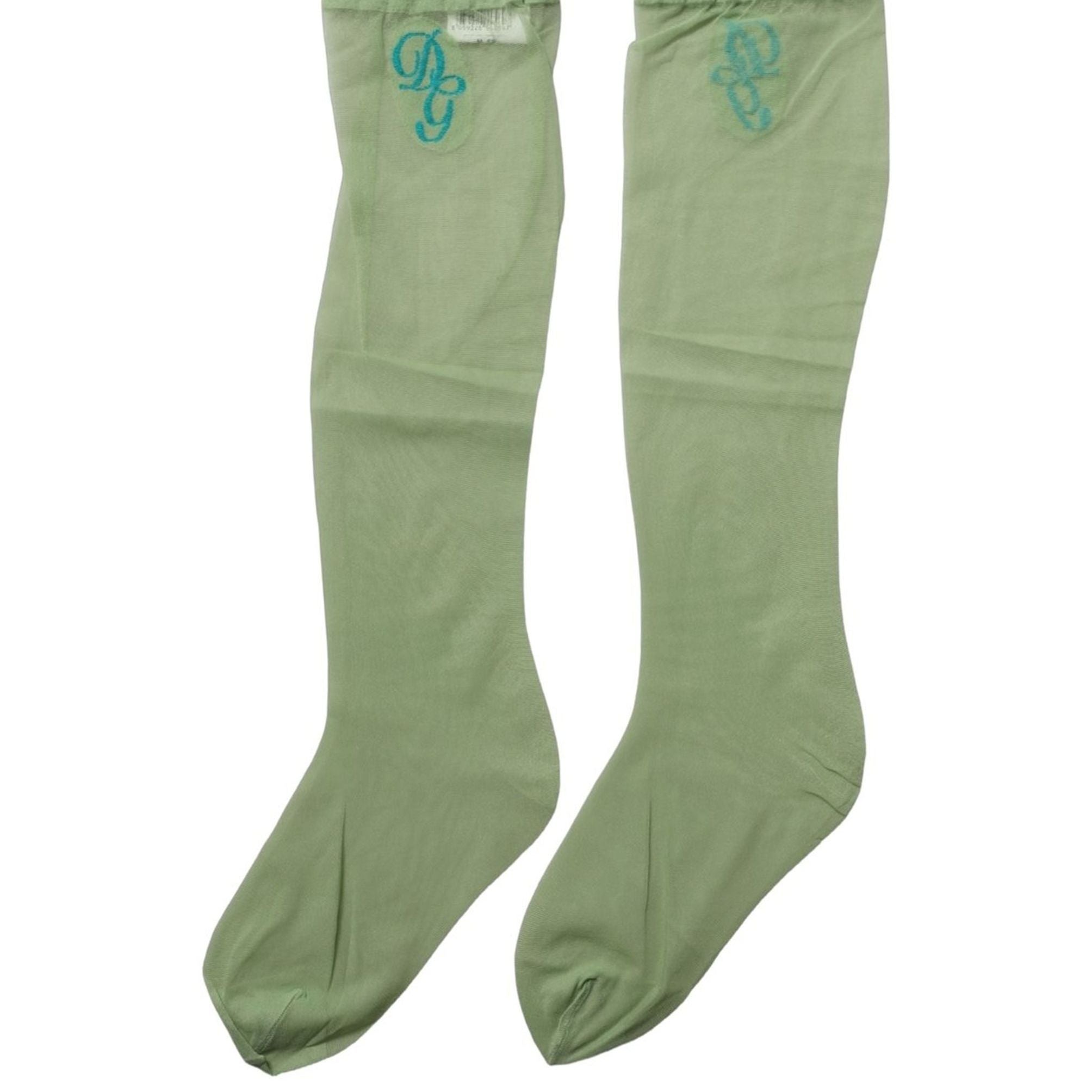 Dolce & Gabbana Green Knee High Sheer Nylon Accessory Socks