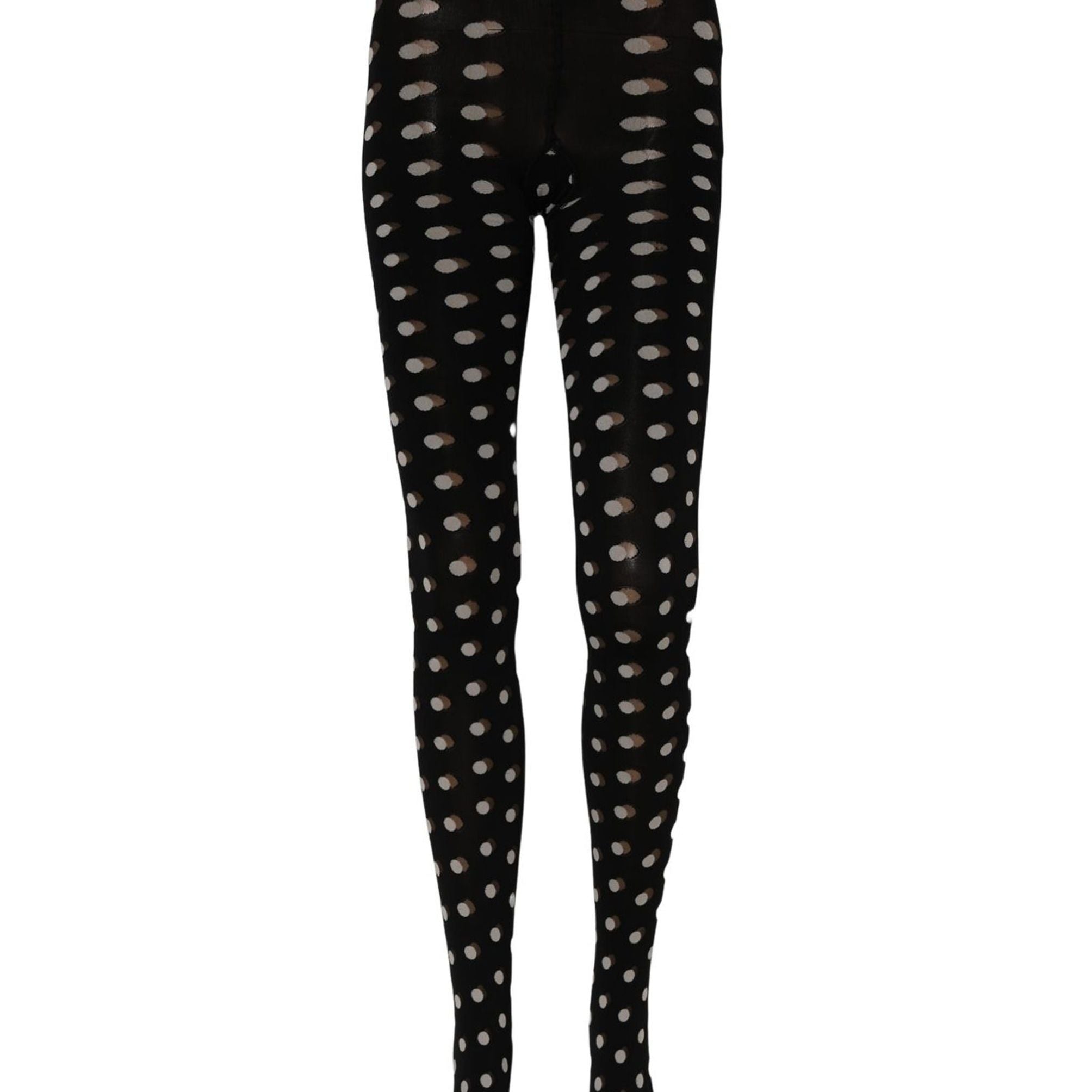 Dolce & Gabbana Black Polka Dot Fishnet Pantyhose Stockings Socks