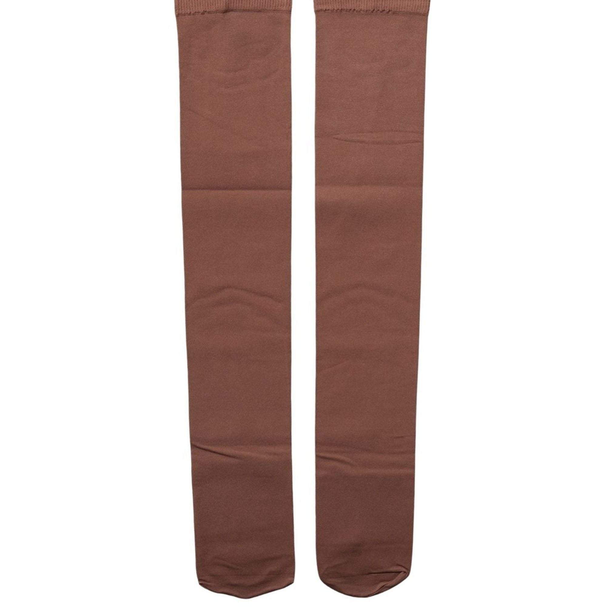 Dolce & Gabbana Brown Nylon Stretch Over The Calf Stockings Socks