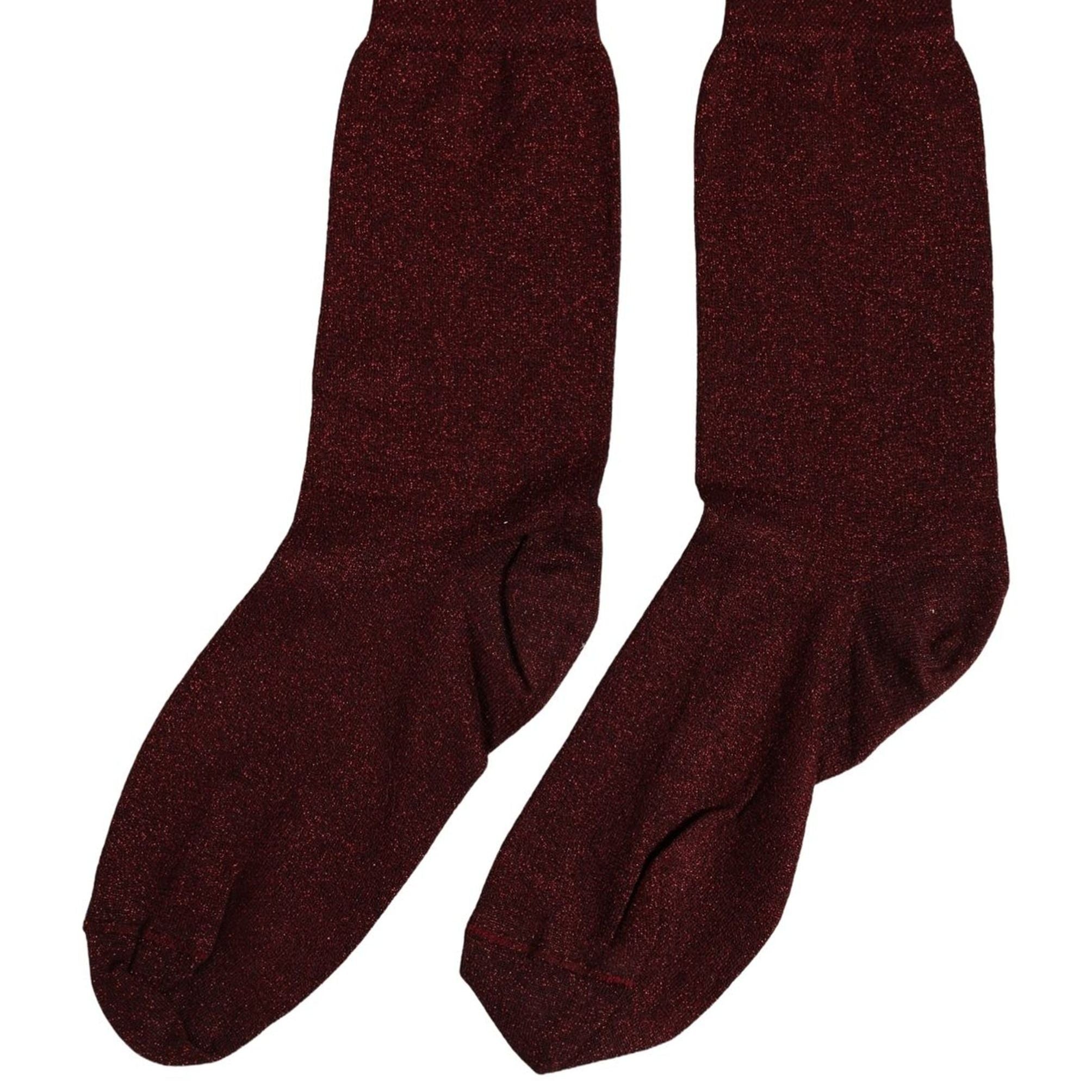 Dolce & Gabbana Burgundy Viscose Mid Calf Accessory Socks