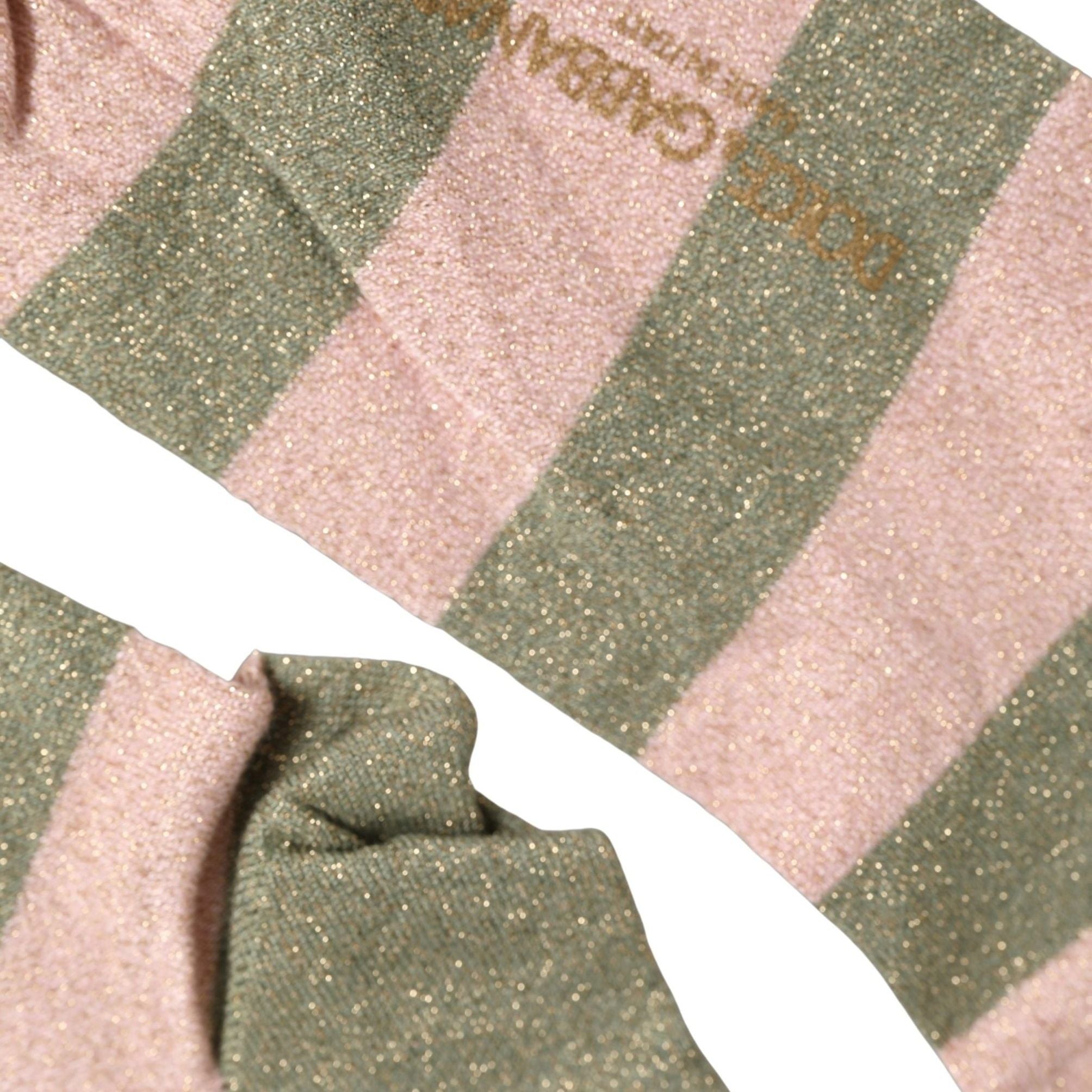 Dolce & Gabbana Gray Pink Stripes Mid Calf Accessory Socks