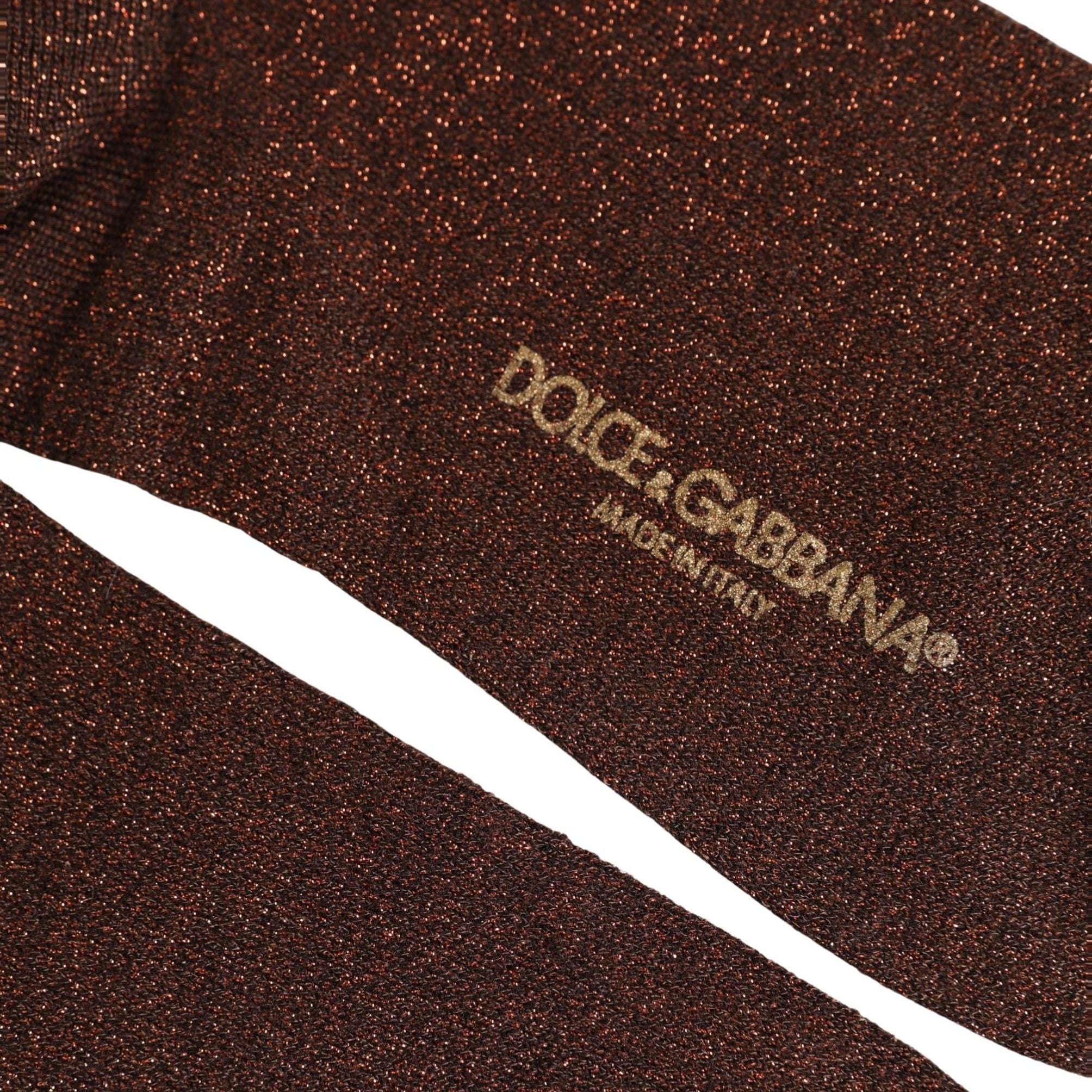 Dolce & Gabbana Dark Brown Viscose Mid Calf Accessory Socks