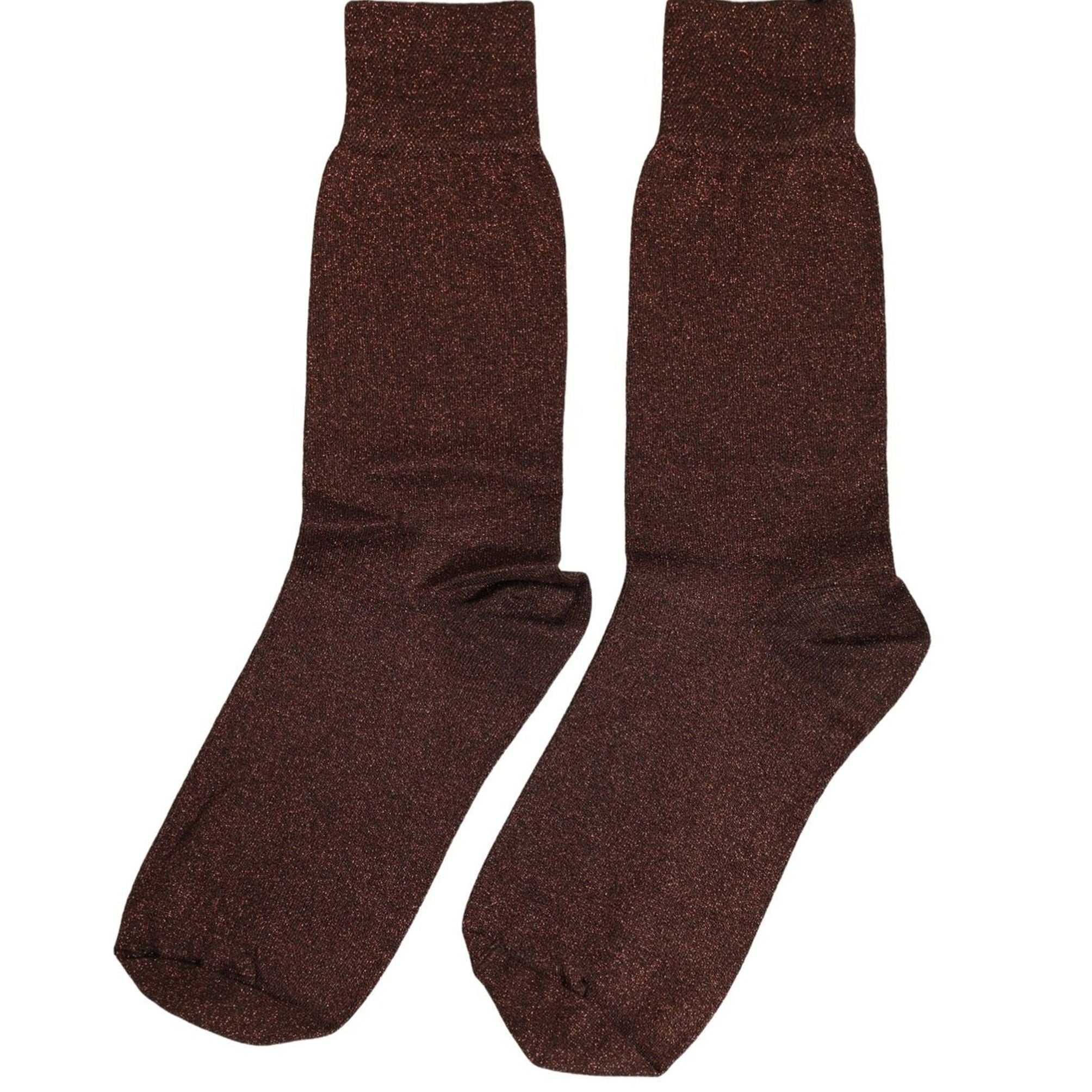 Dolce & Gabbana Dark Brown Viscose Mid Calf Accessory Socks
