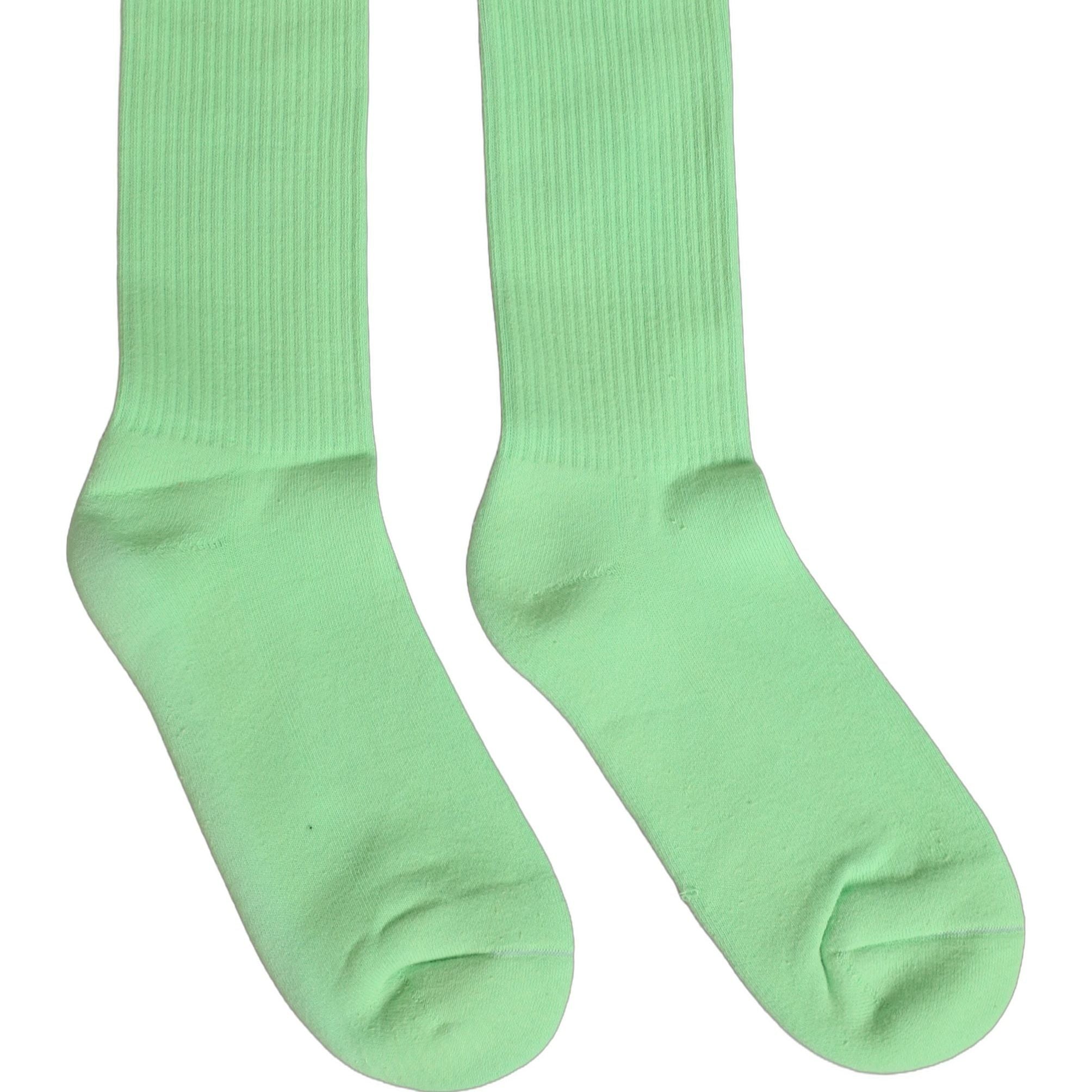 Dolce & Gabbana Green Cotton Ribbed Mid Calf Women Accessory Socks