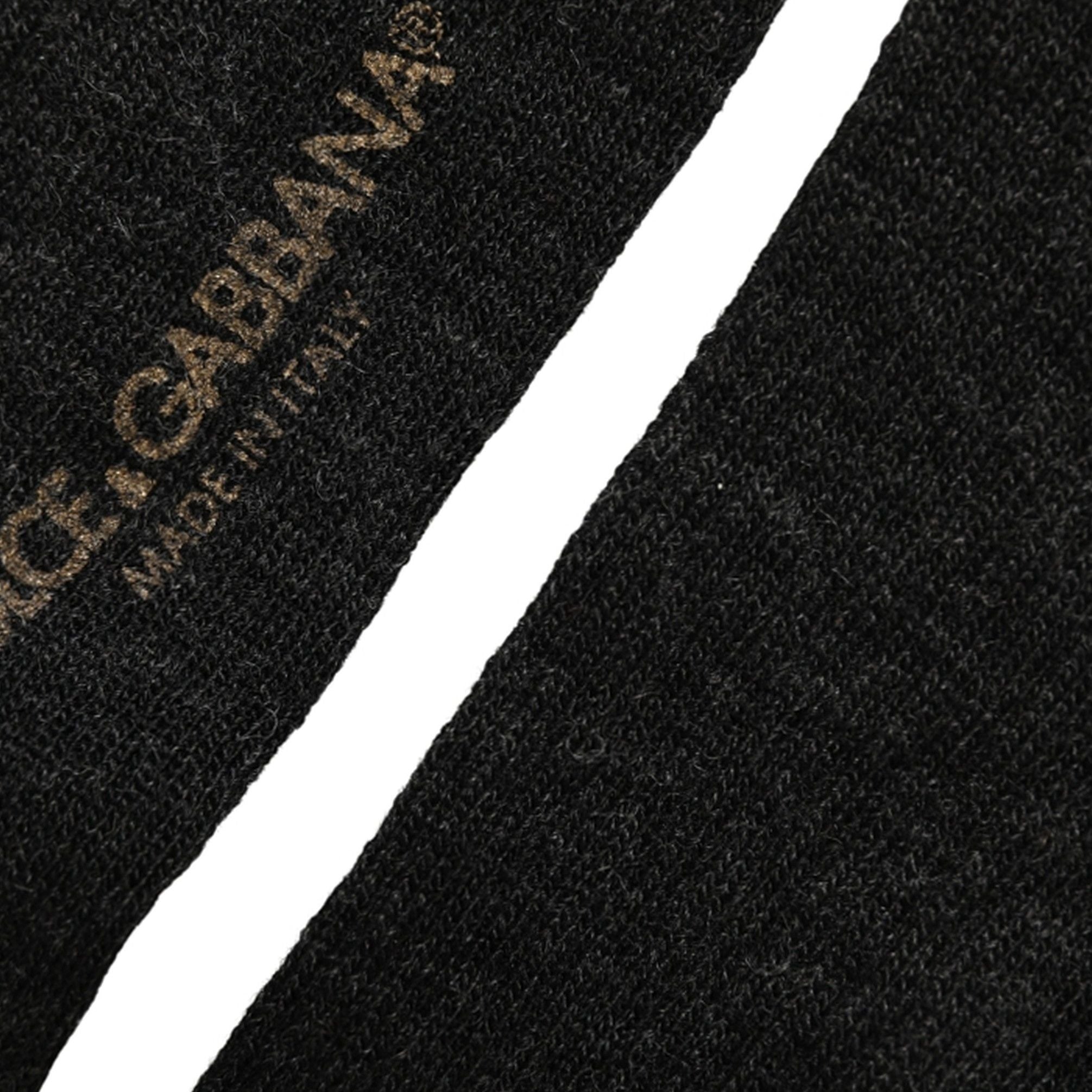 Dolce & Gabbana Black Wool DG Logo Mid Calf Accessory Socks