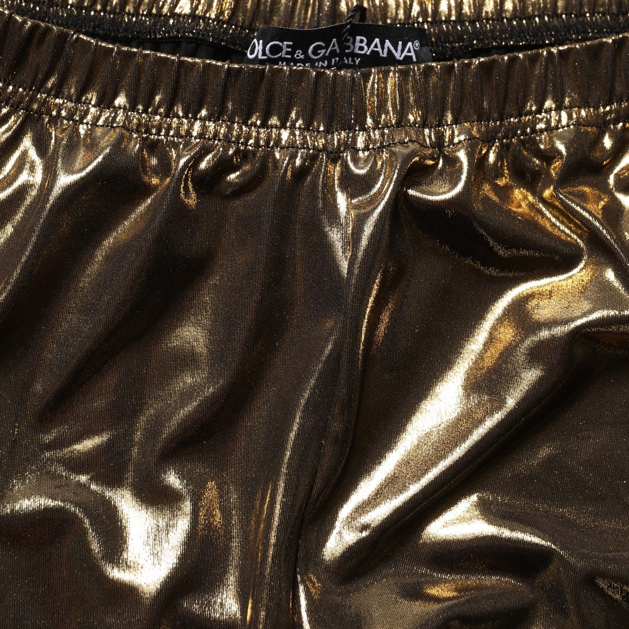 Dolce & Gabbana Gold Metallic Leggings Pantyhose Stockings Socks