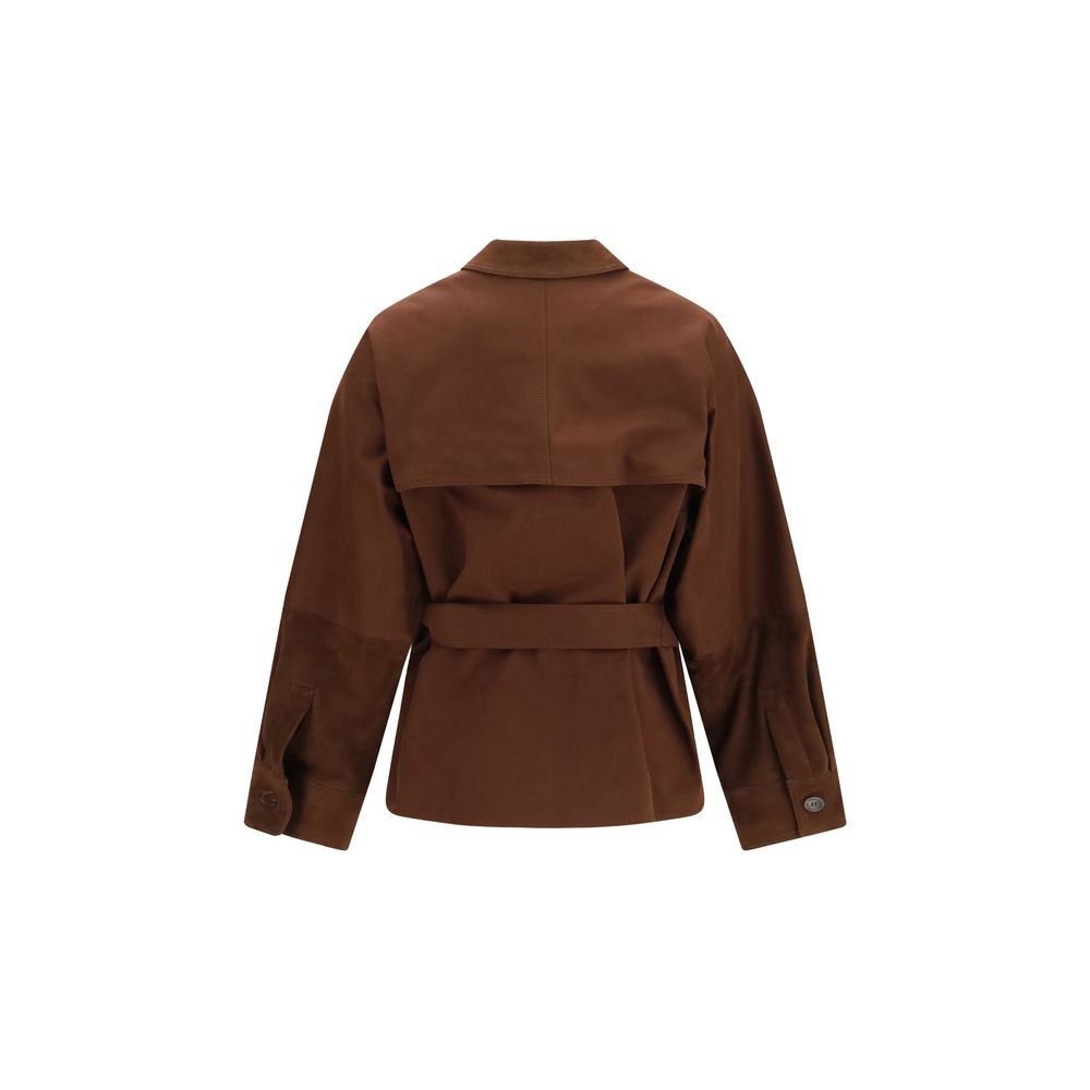 Fabiana Filippi Brown Cotton Full-Length Jacket