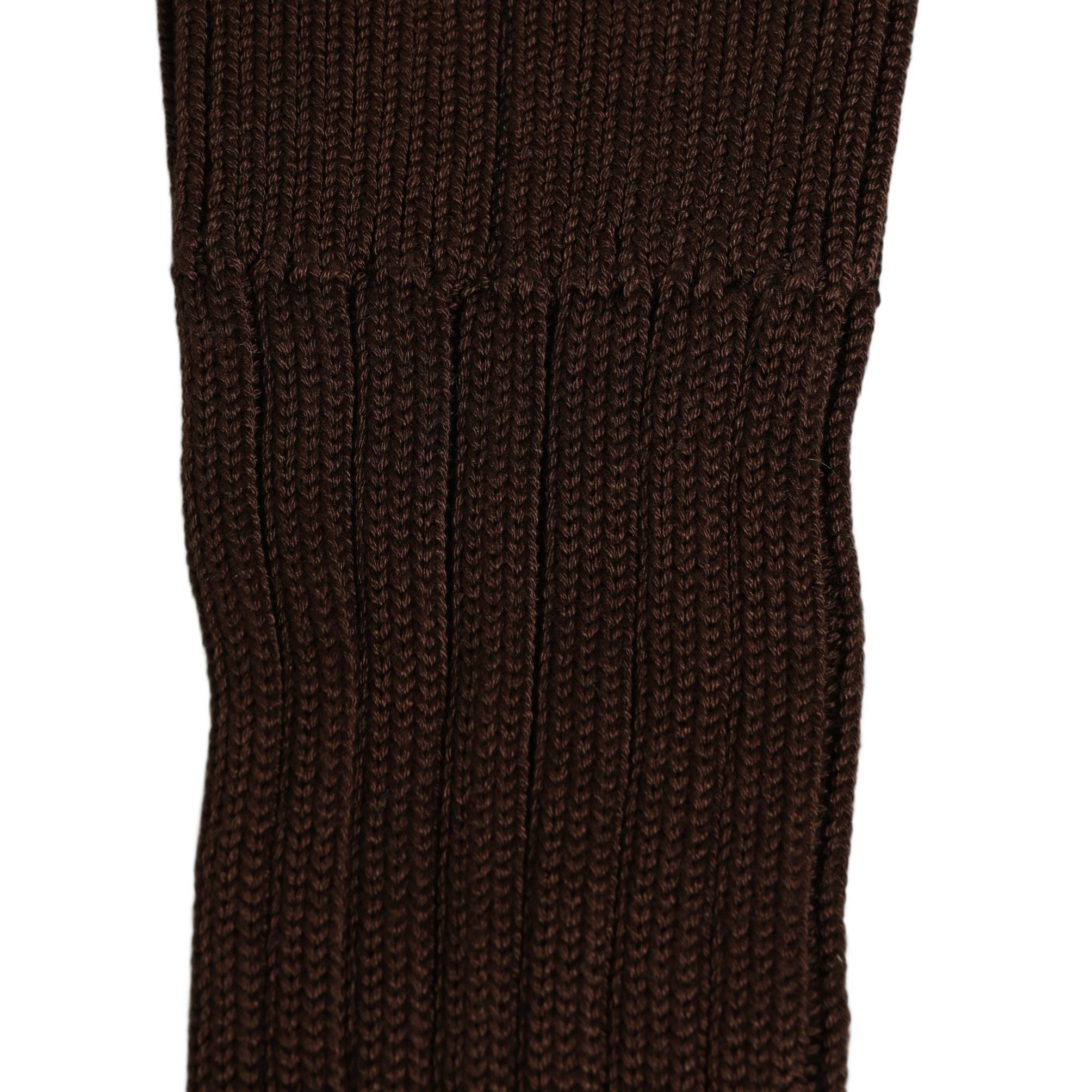 Dolce & Gabbana Dark Brown Nylon Ribbed Over The Calf Socks
