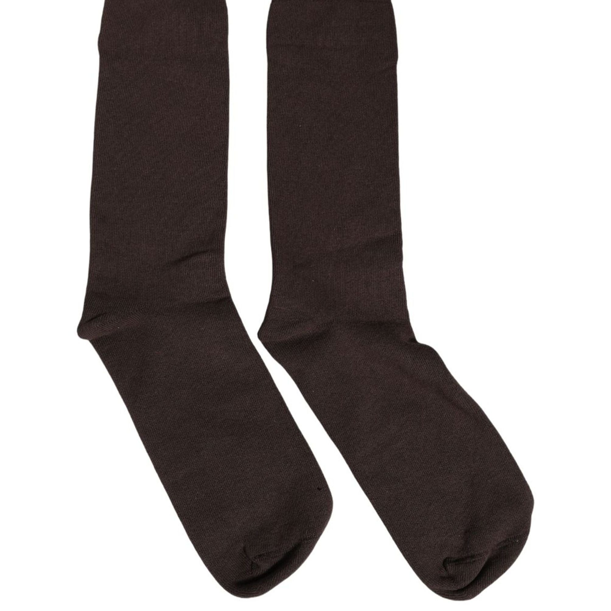Dolce & Gabbana Dark Brown Cotton Over The Calf Accessory Socks