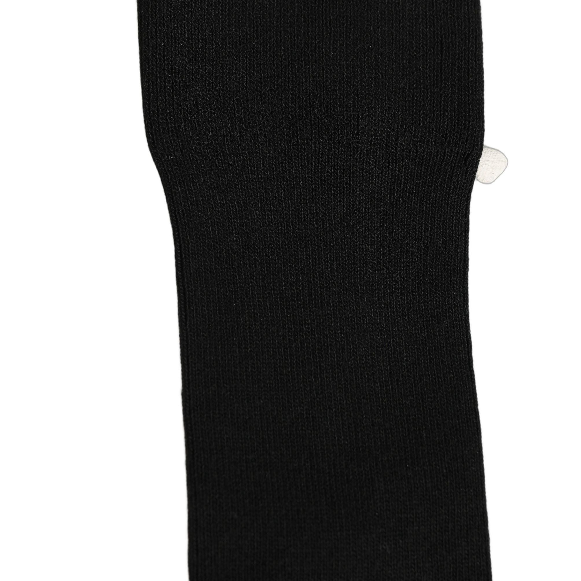 Dolce & Gabbana Black Cotton Ribbed Logo Over The Calf Women Socks