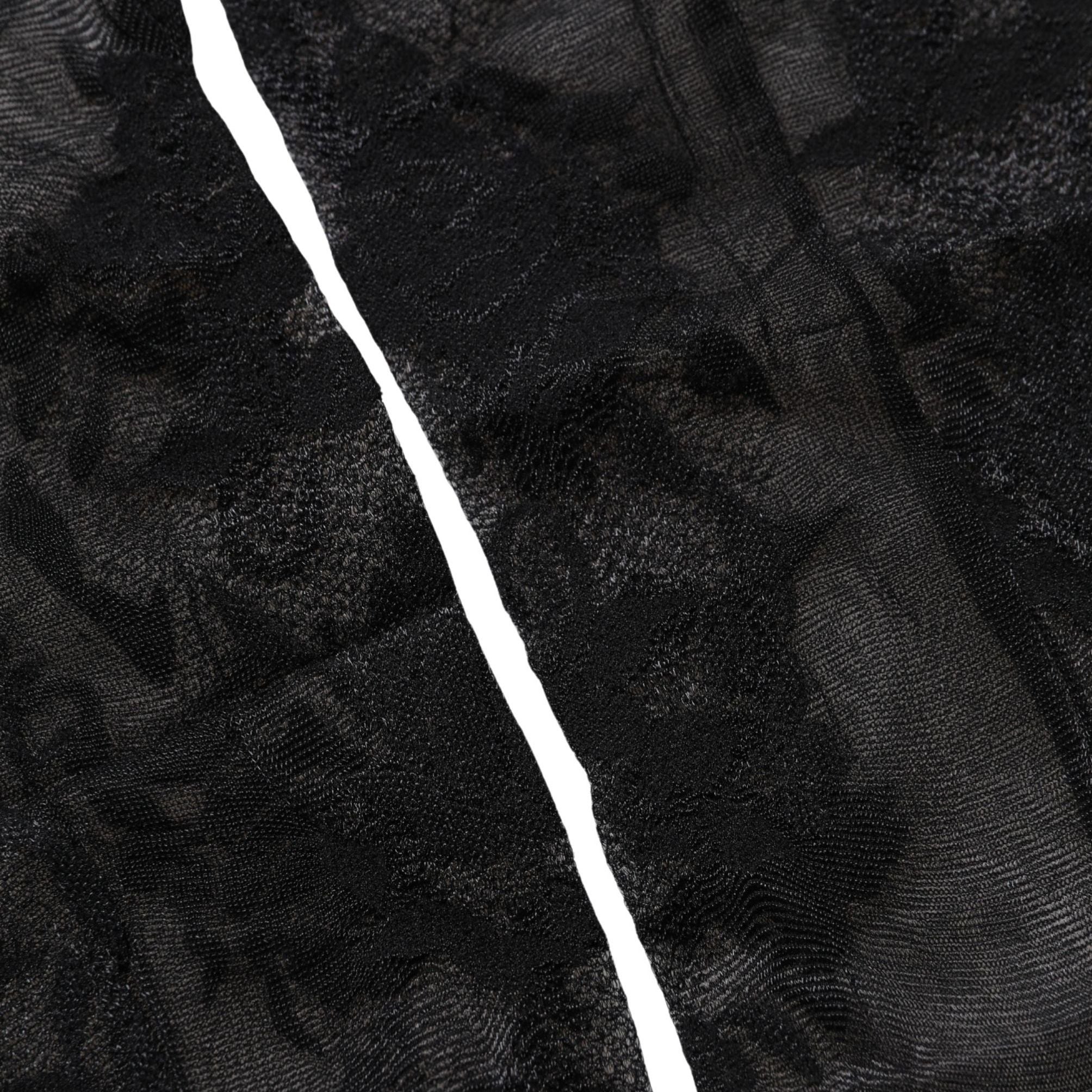 Dolce & Gabbana Black Floral Nylon Stretch Over The Calf Socks