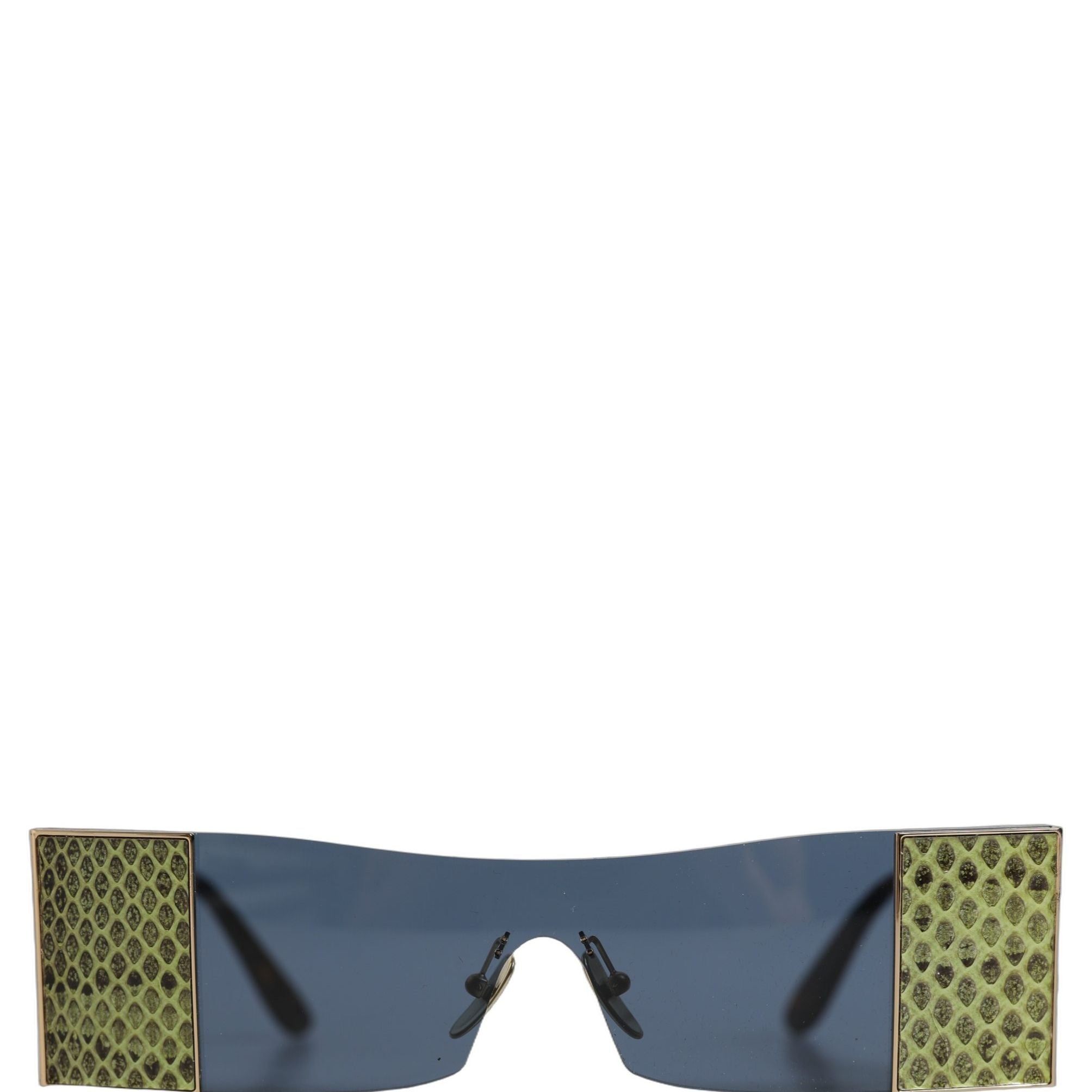 Dolce & Gabbana Gold Metal DG2263 Rectangle Snakeskin Frame Sunglasses