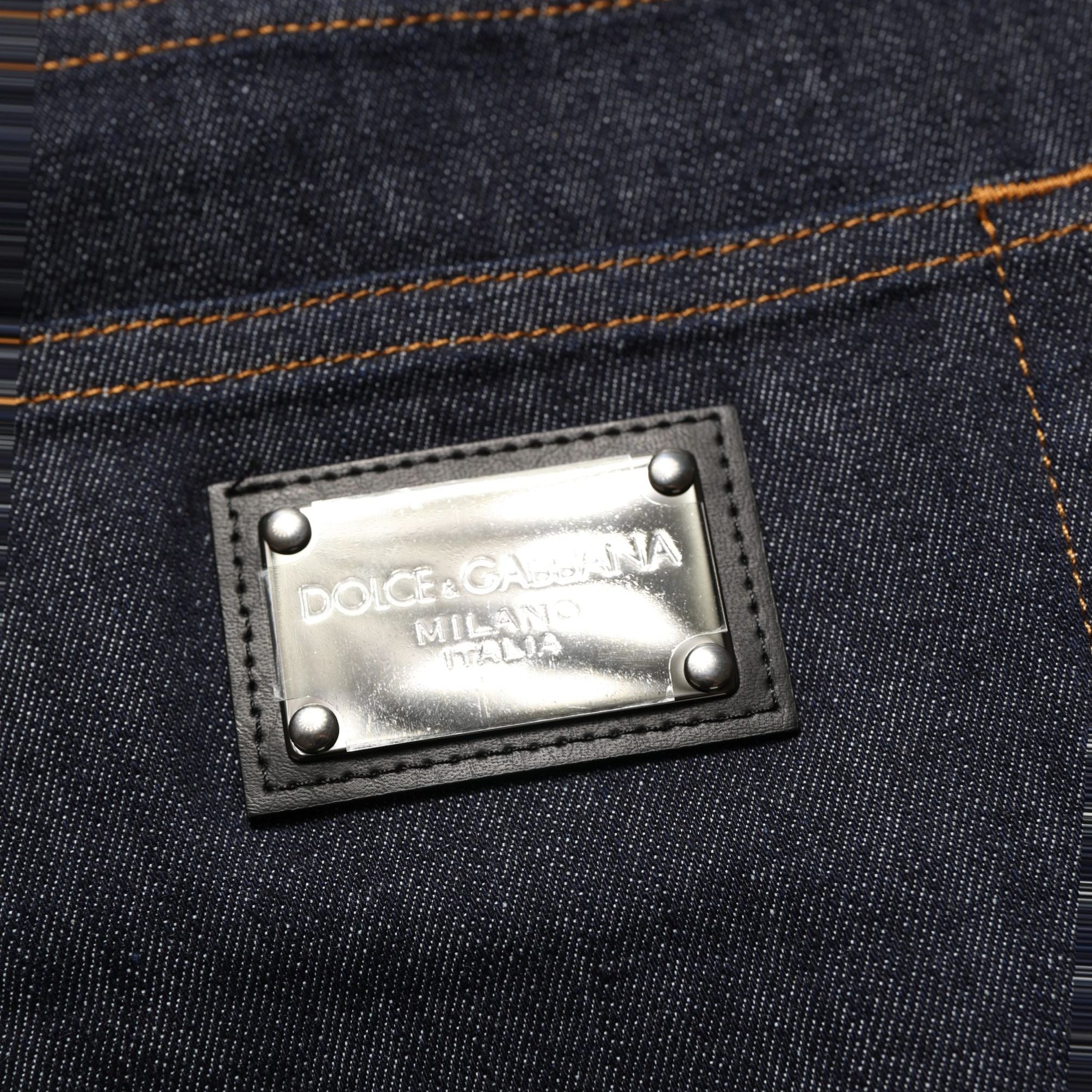 Dolce & Gabbana Dark Gray Cotton Slim Fit Men Denim Jeans