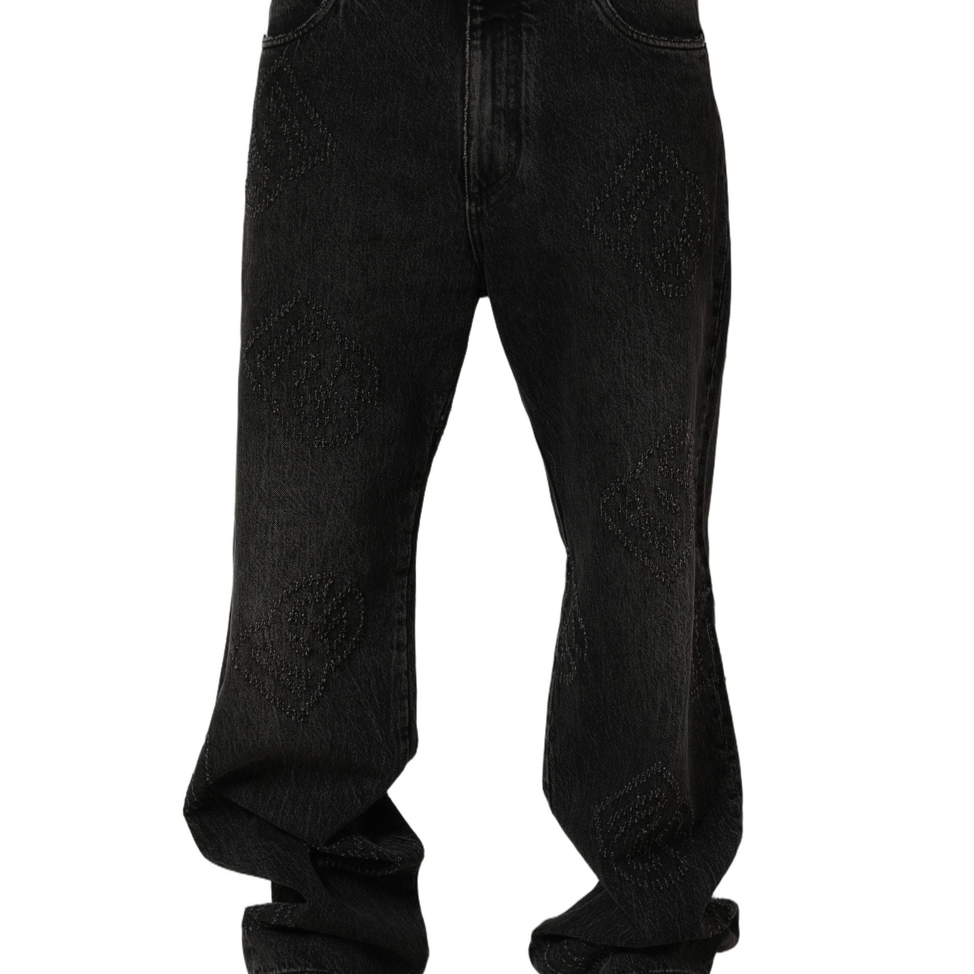 Dolce & Gabbana Dark Gray Cotton WideLeg Oversize Denim Jeans